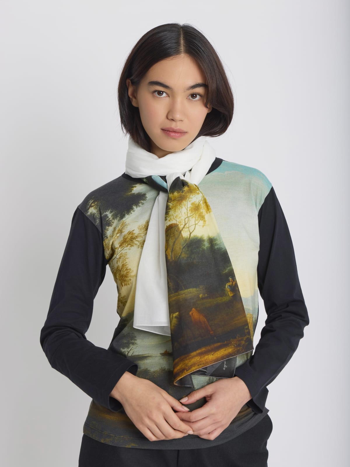 cotton chech agnès b. inspired by the Louvre