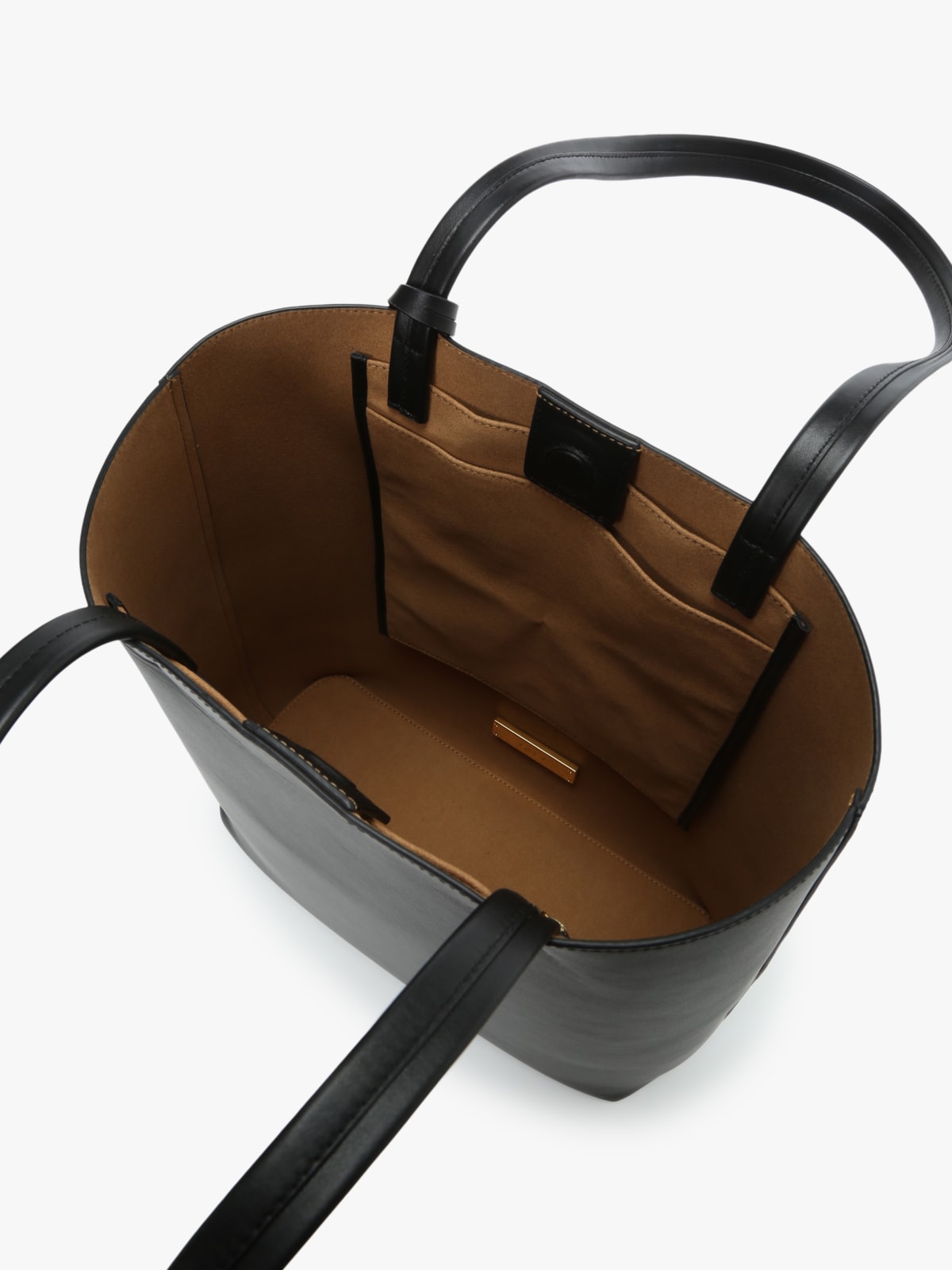 grand sac cabas en cuir noir image number 3