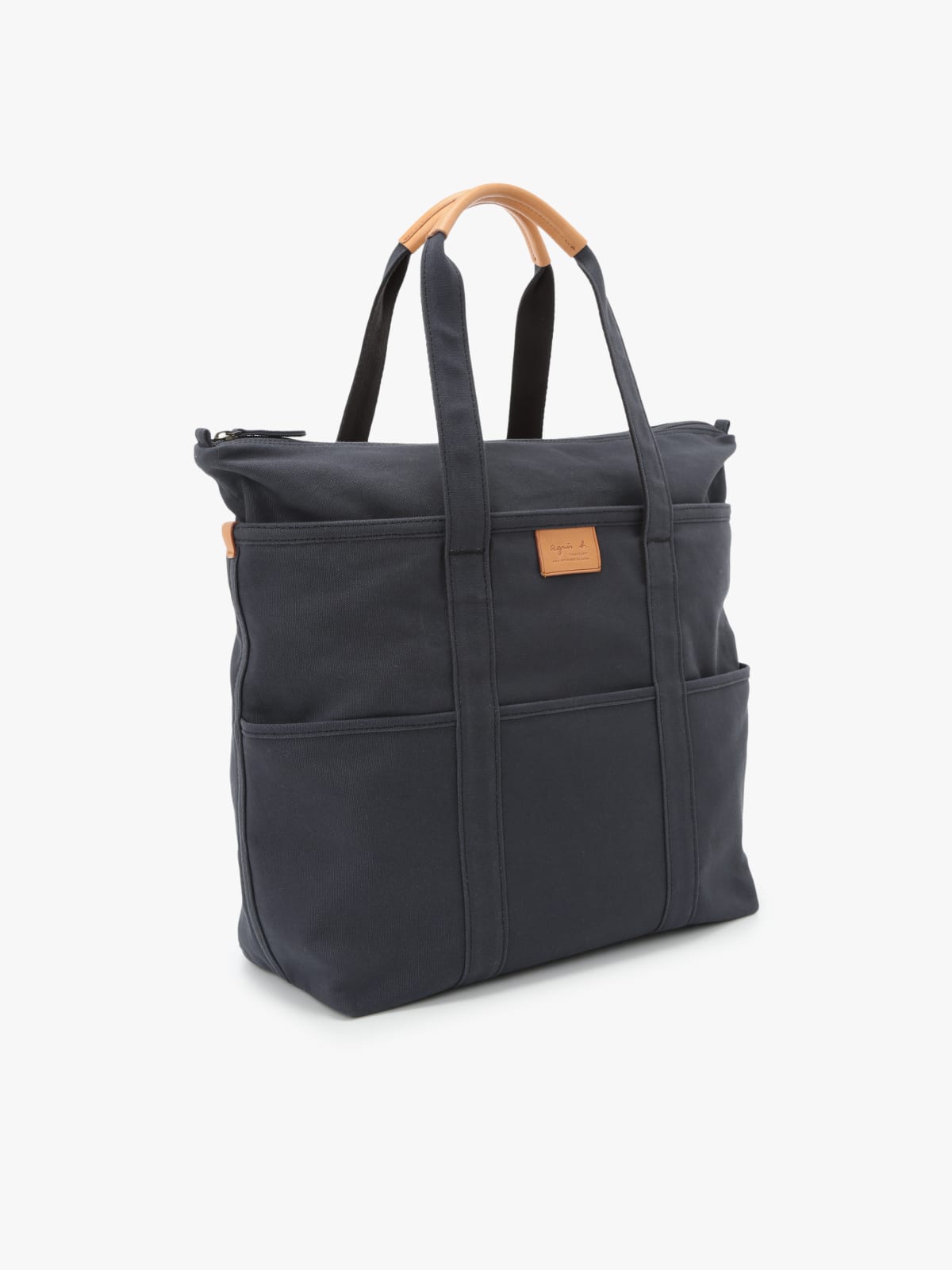 grey cotton tote bag image number 2