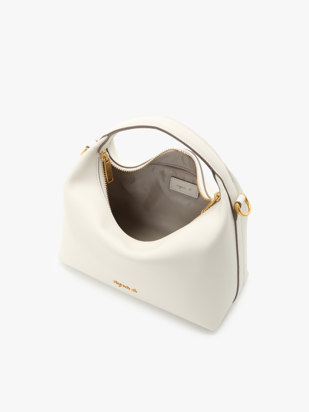 sac bandouli&egrave;re en cuir blanc image number 3