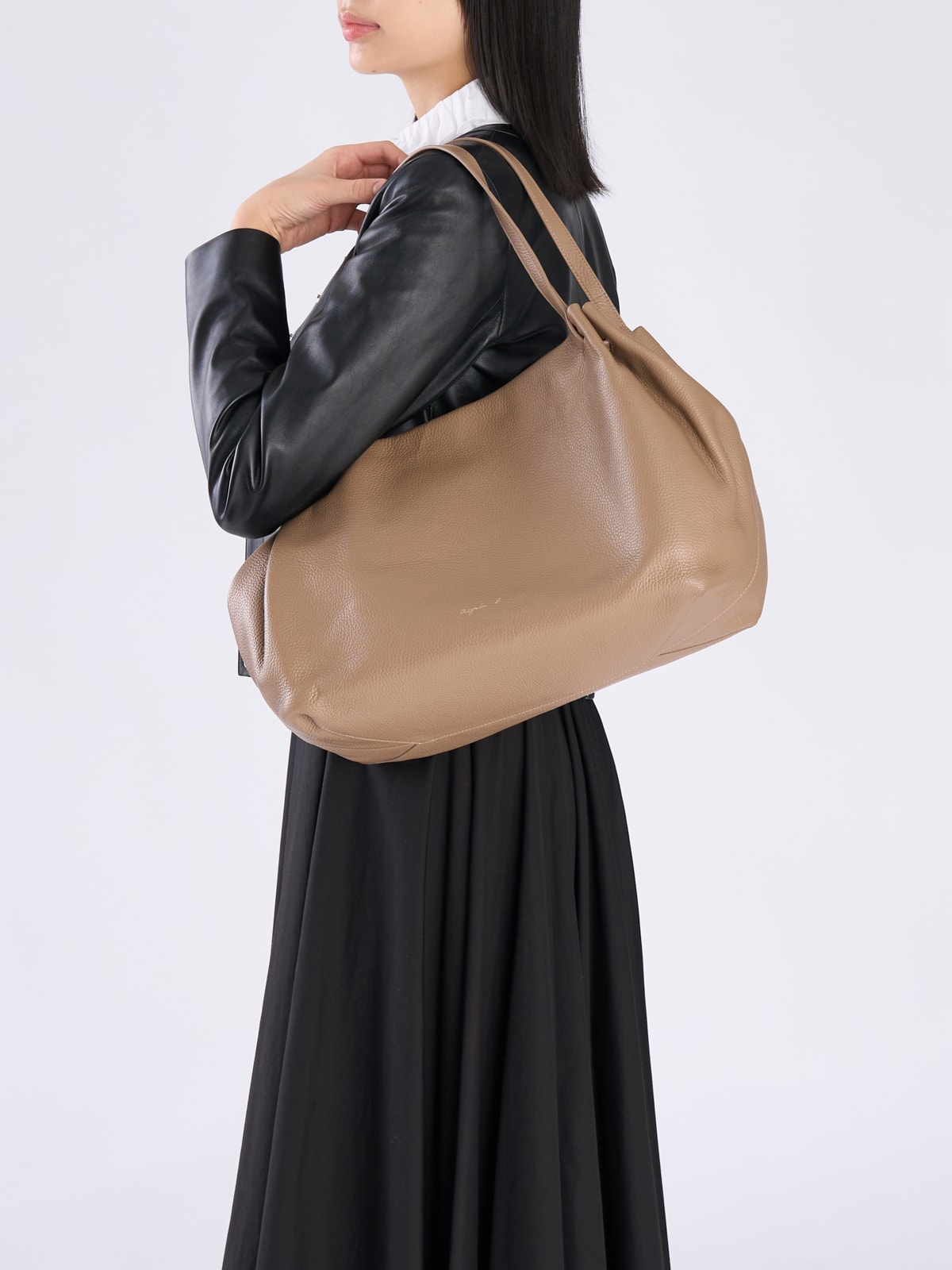 sac en cuir taupe