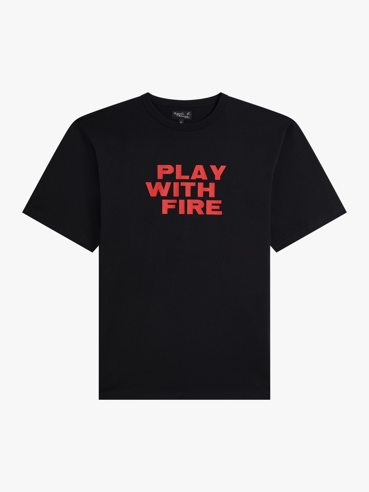 t-shirt Chris en jersey de coton s&eacute;rigraphi&eacute; "Play With Fire" noir