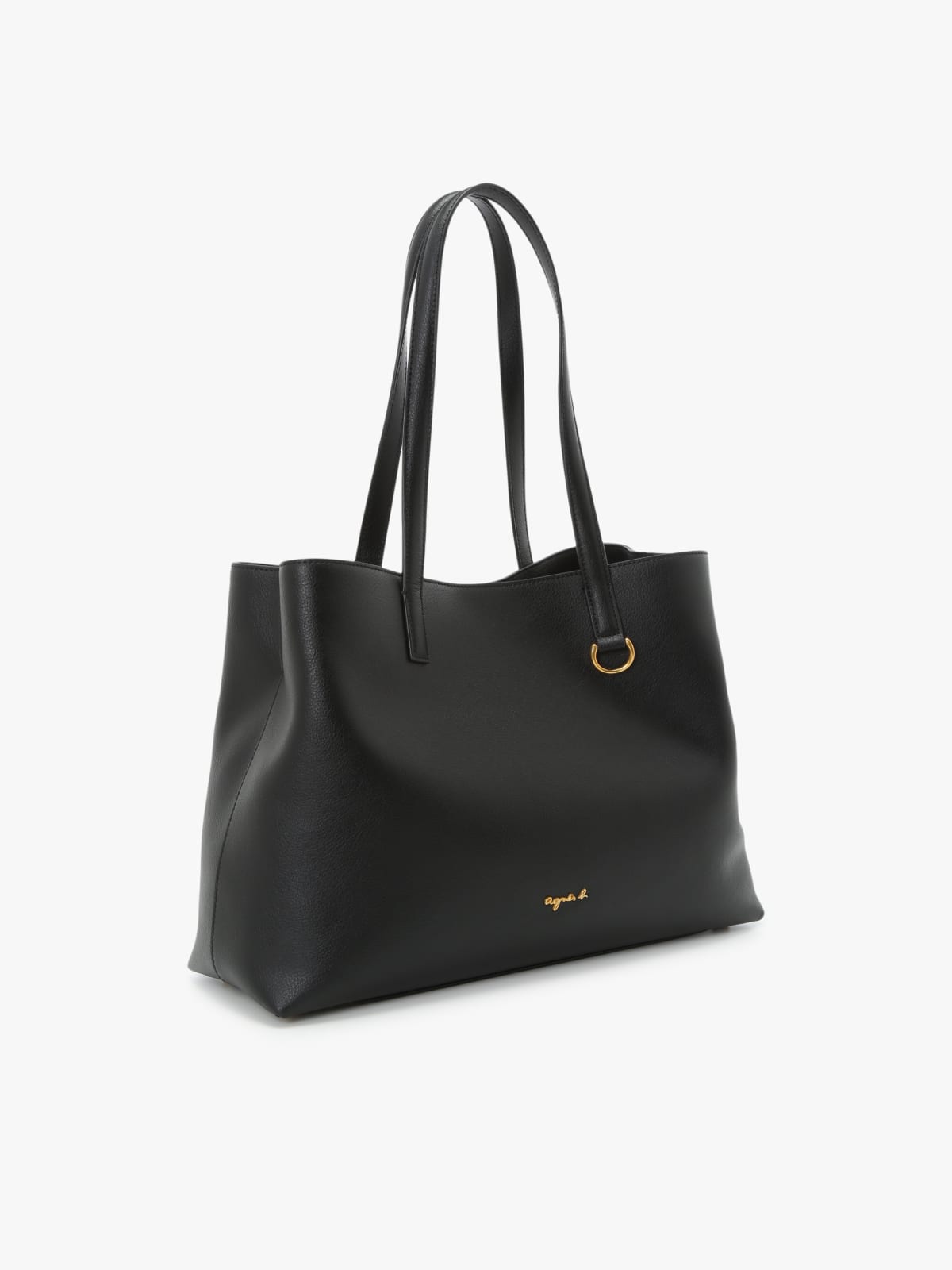 sac cabas en cuir noir image number 2