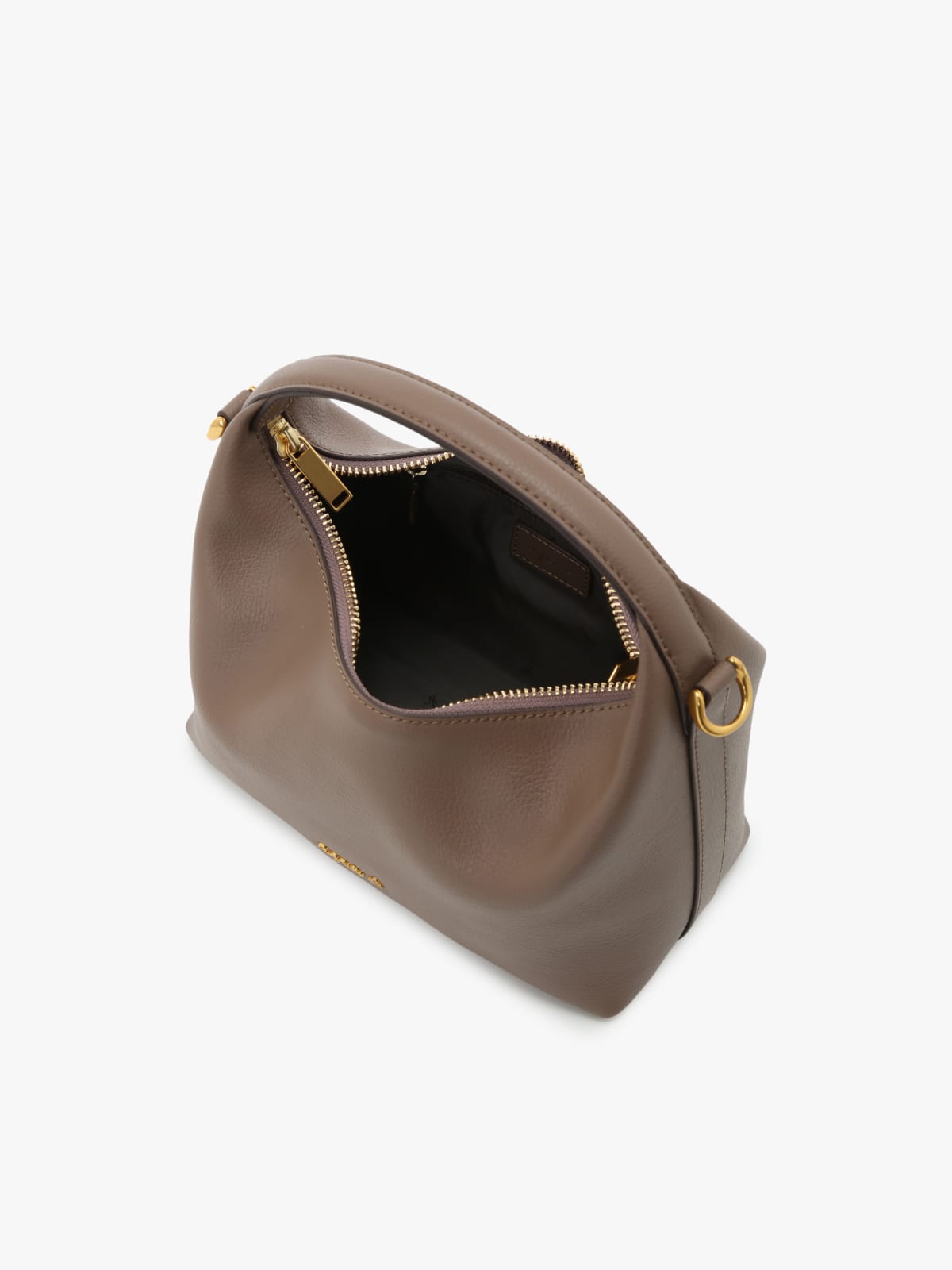 beige leather shoulder bag image number 3