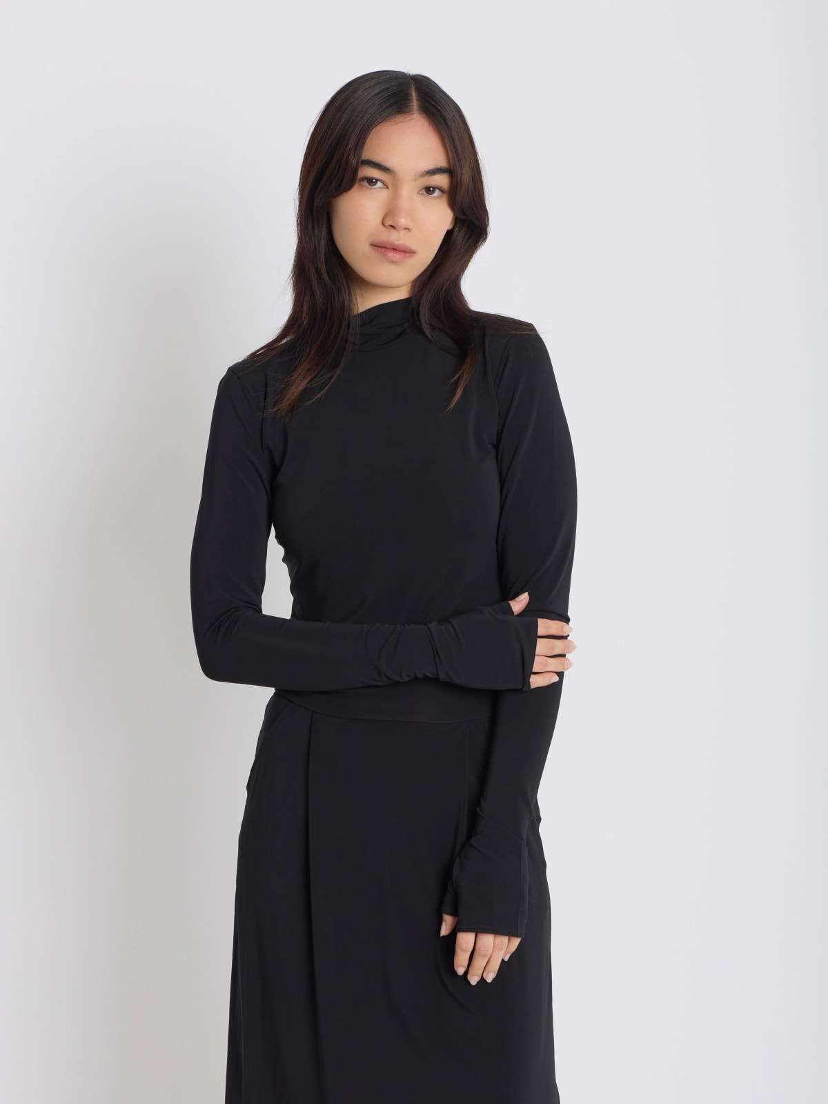 black jersey cr&ecirc;pe Vian t-shirt