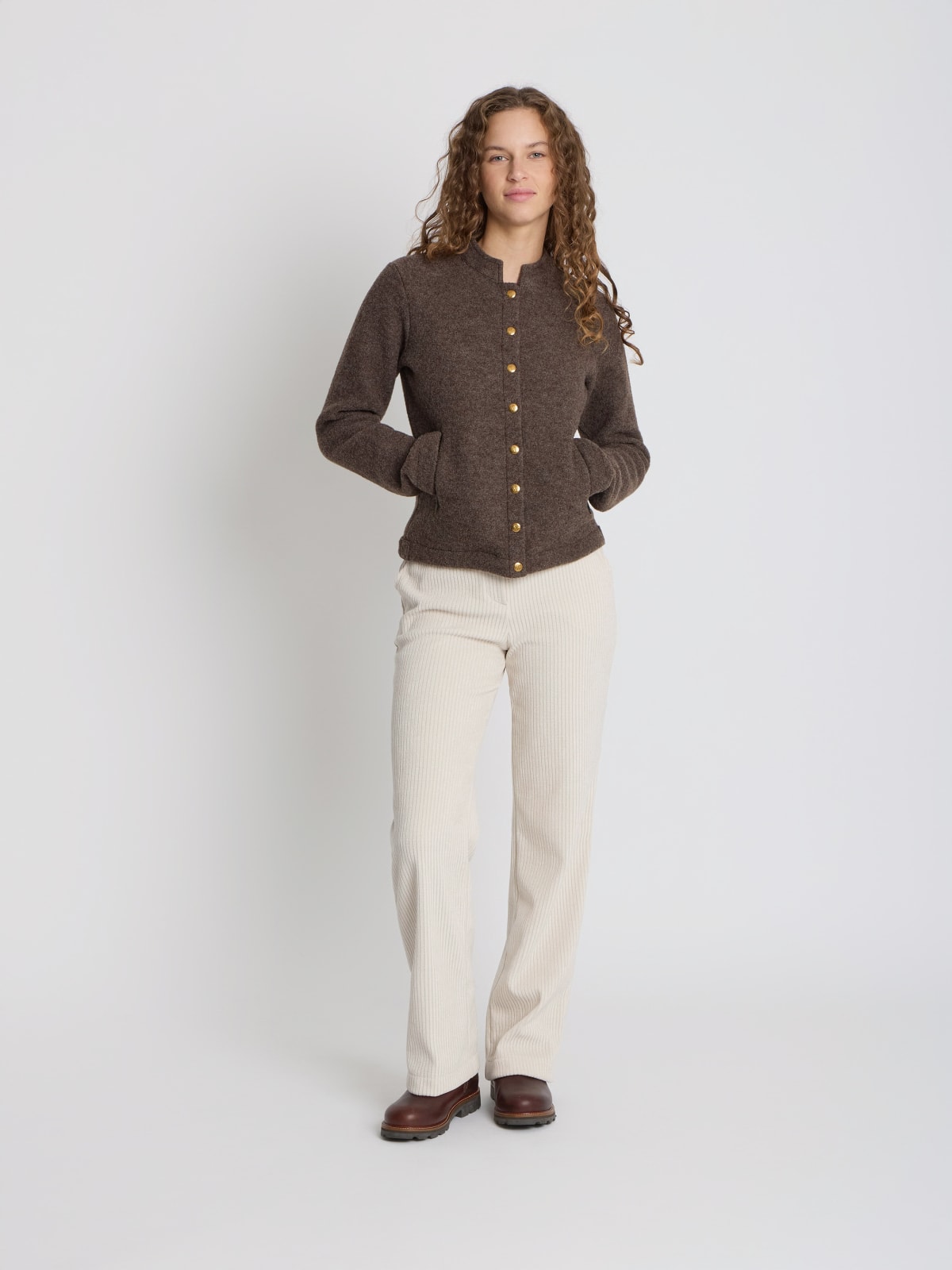 blouson Tambourin en laine marron