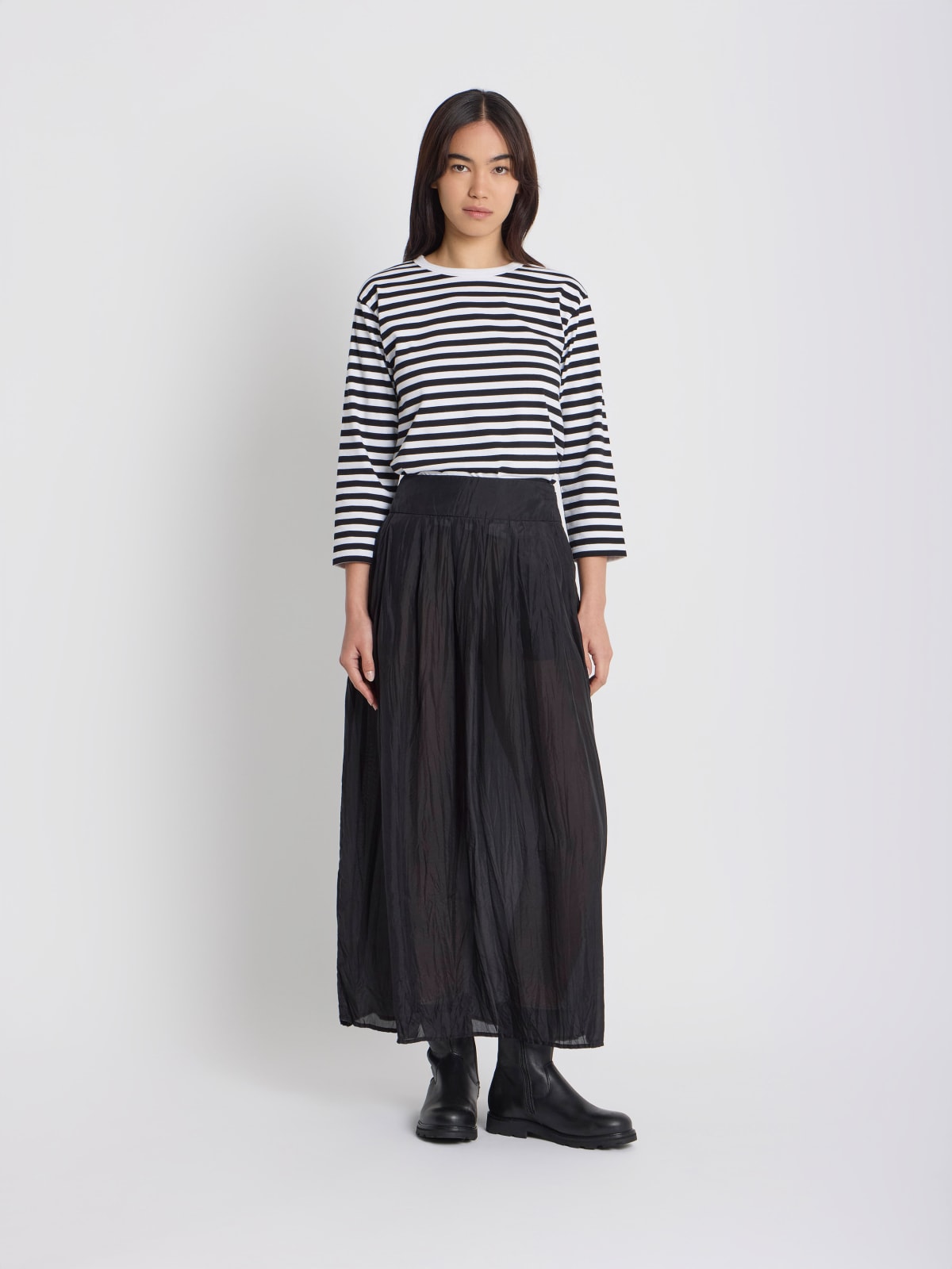 black pongee silk Grand Hotel skirt