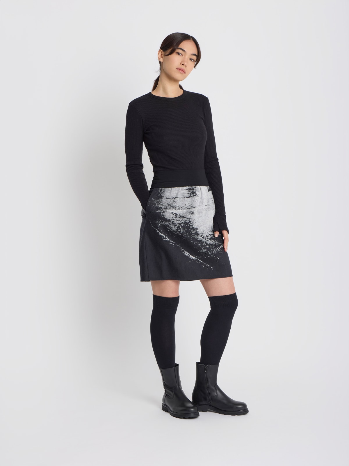 jupe Celena en coton imprim&eacute; num&eacute;rique photo d&rsquo;agn&egrave;s b. 