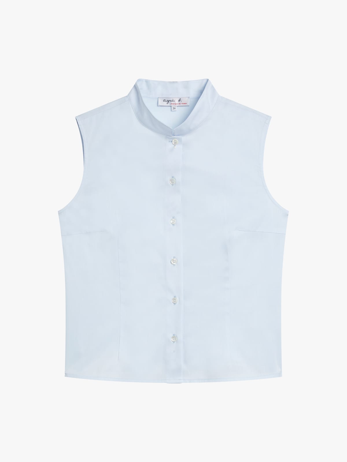 sky blue cotton officer collar shirt