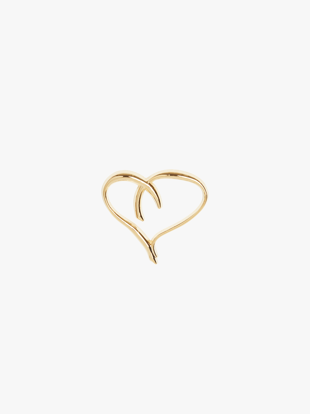 yellow New Heart pin in brass