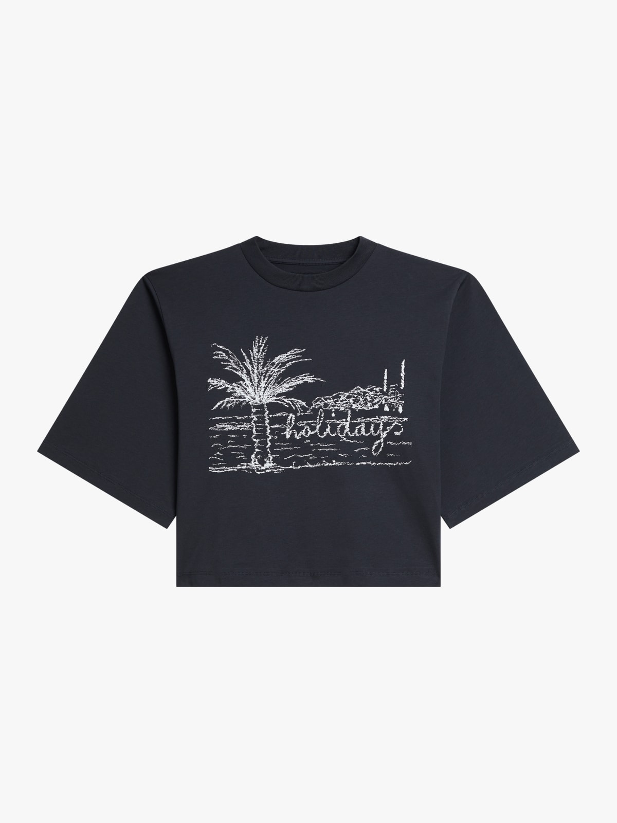 t-shirt Yoko en jersey de coton s&eacute;rigraphi&eacute; "holidays" gris