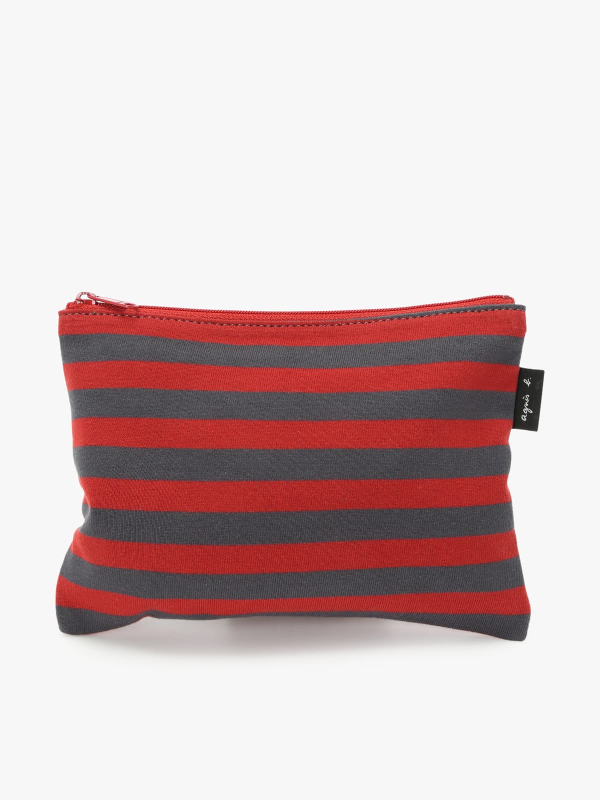 tote bag en coton r&eacute;versible &agrave; rayures rouge et gris image number 7