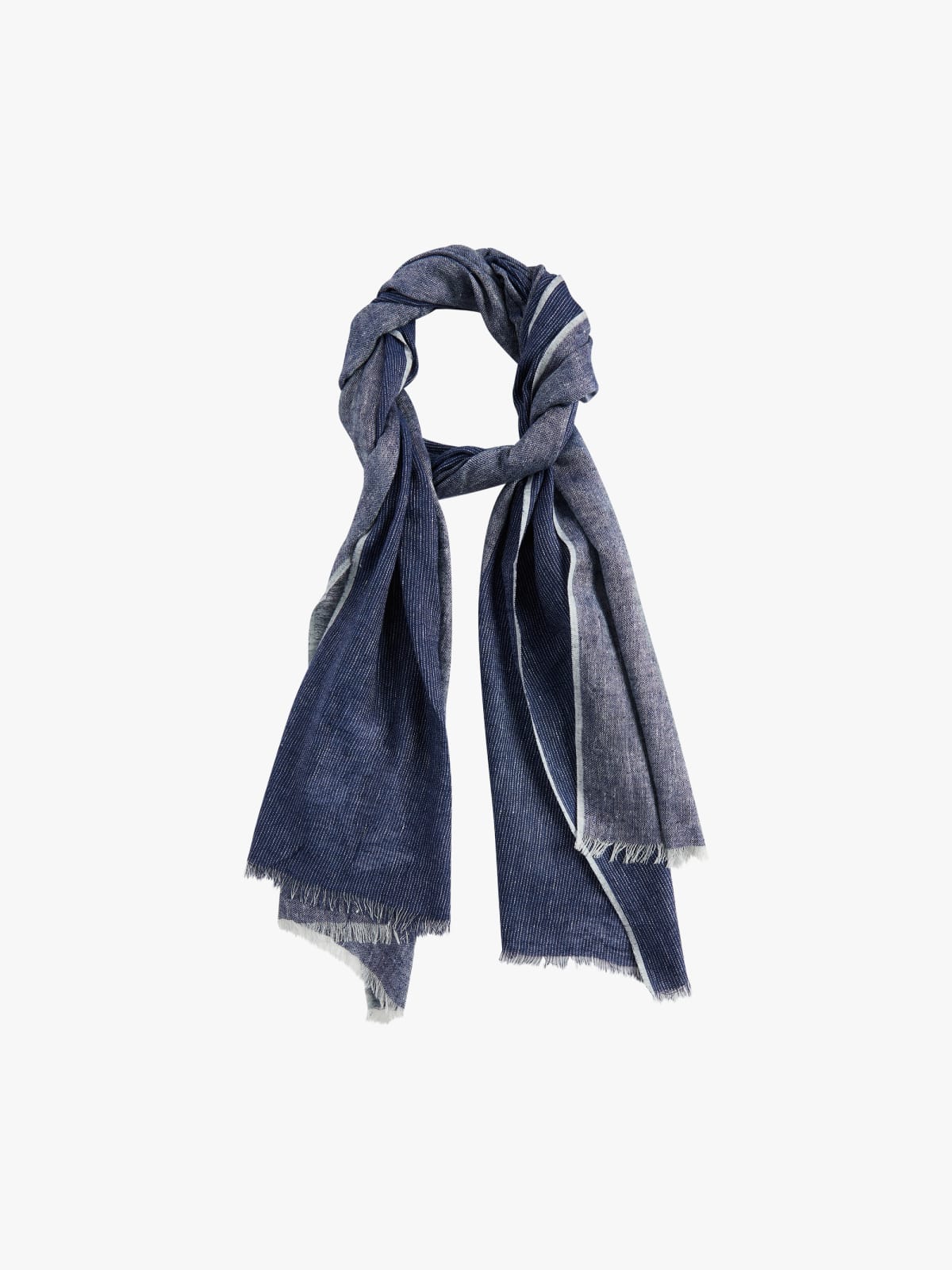 blue Denis cotton and linen scarf