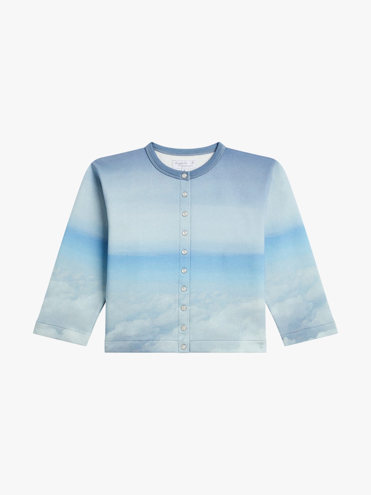 Moins de Pressions cardigan printed with digital photo by agn&egrave;s b.