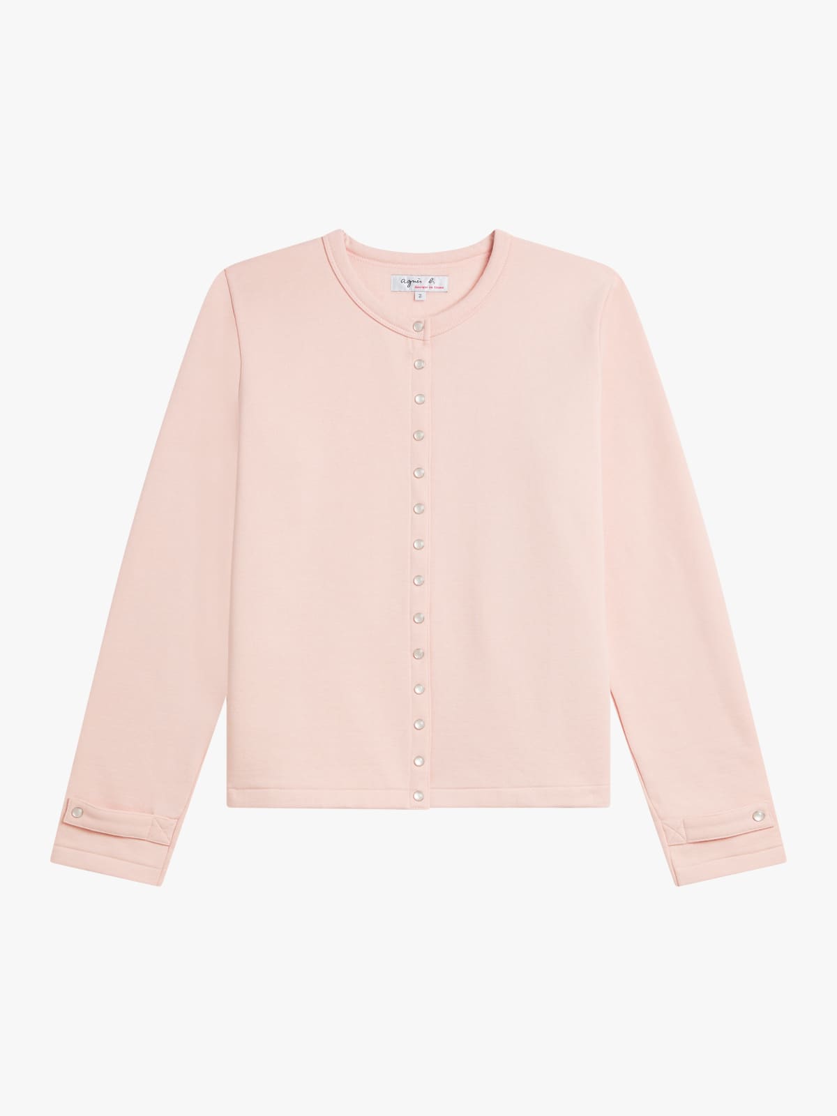 pink cotton fleece snap Rosan cardigan