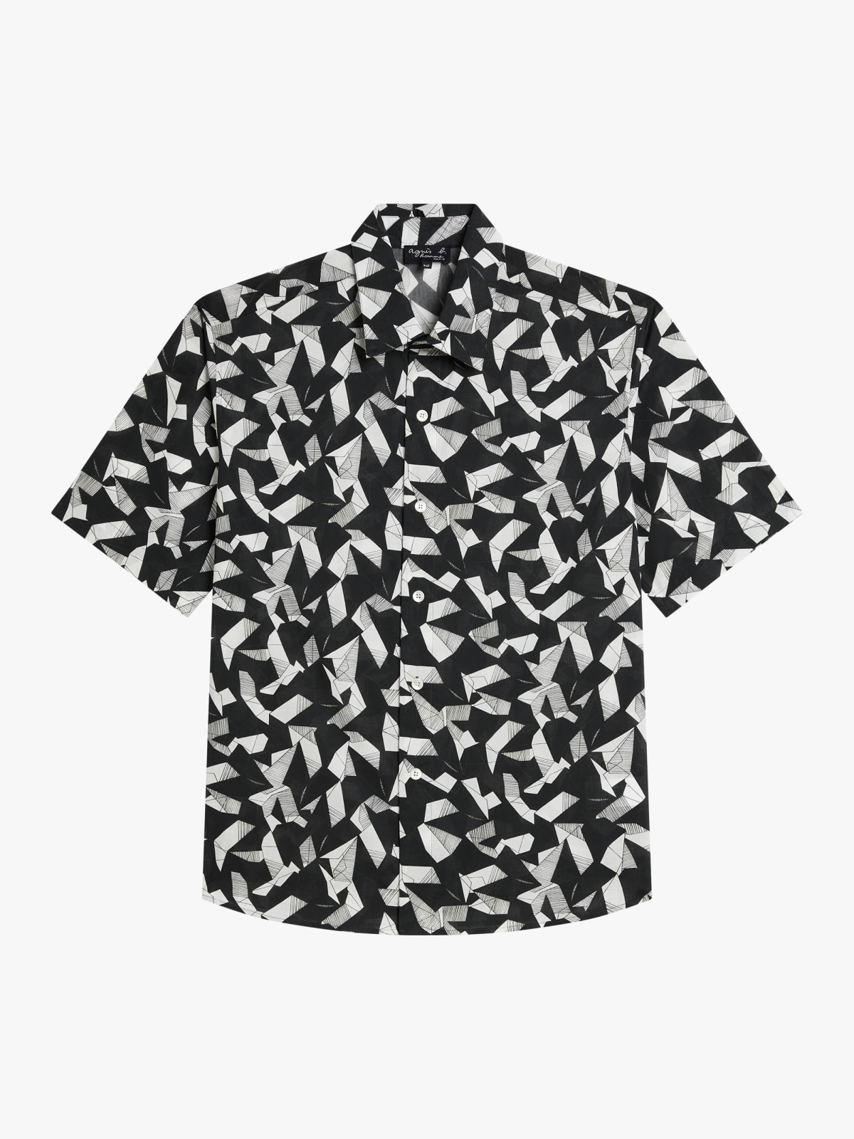 black Andy cotton geometric print shirt