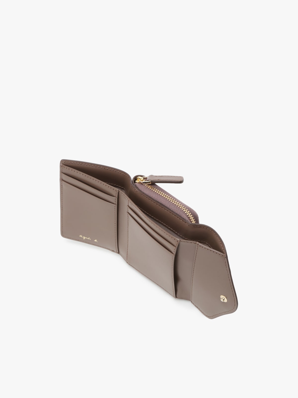 portefeuille en cuir beige image number 5