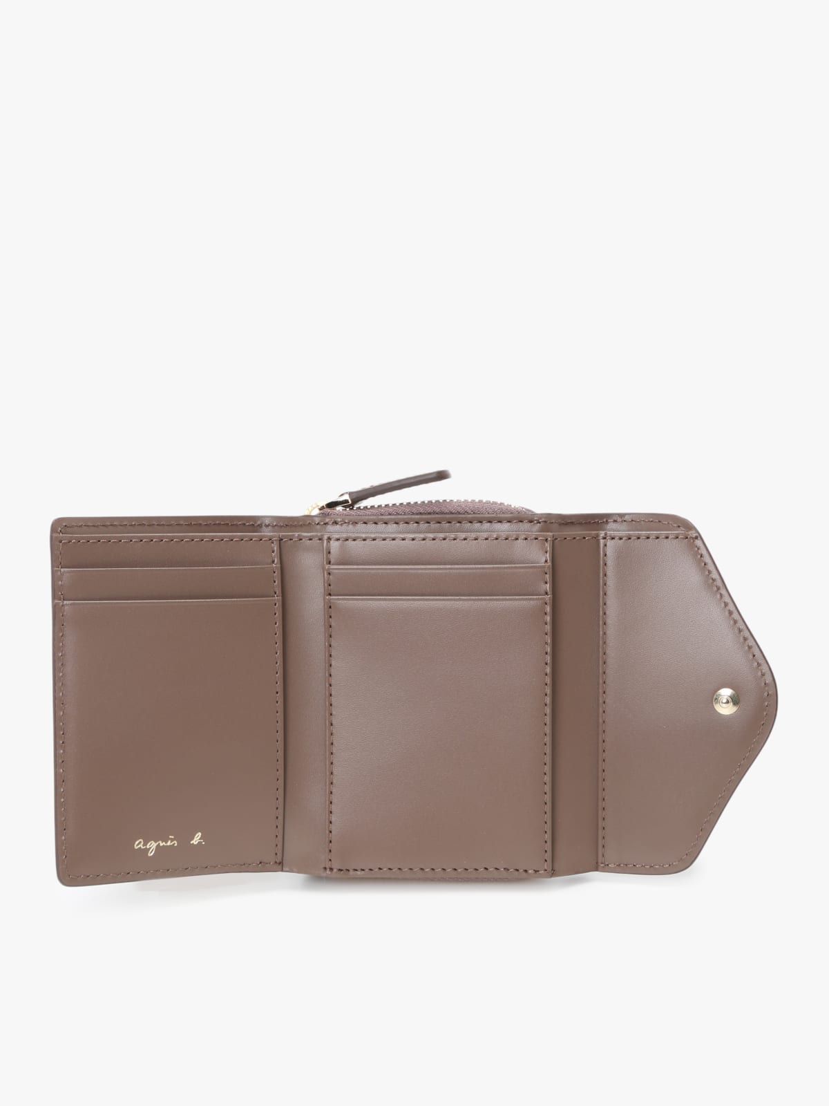 portefeuille en cuir beige image number 4