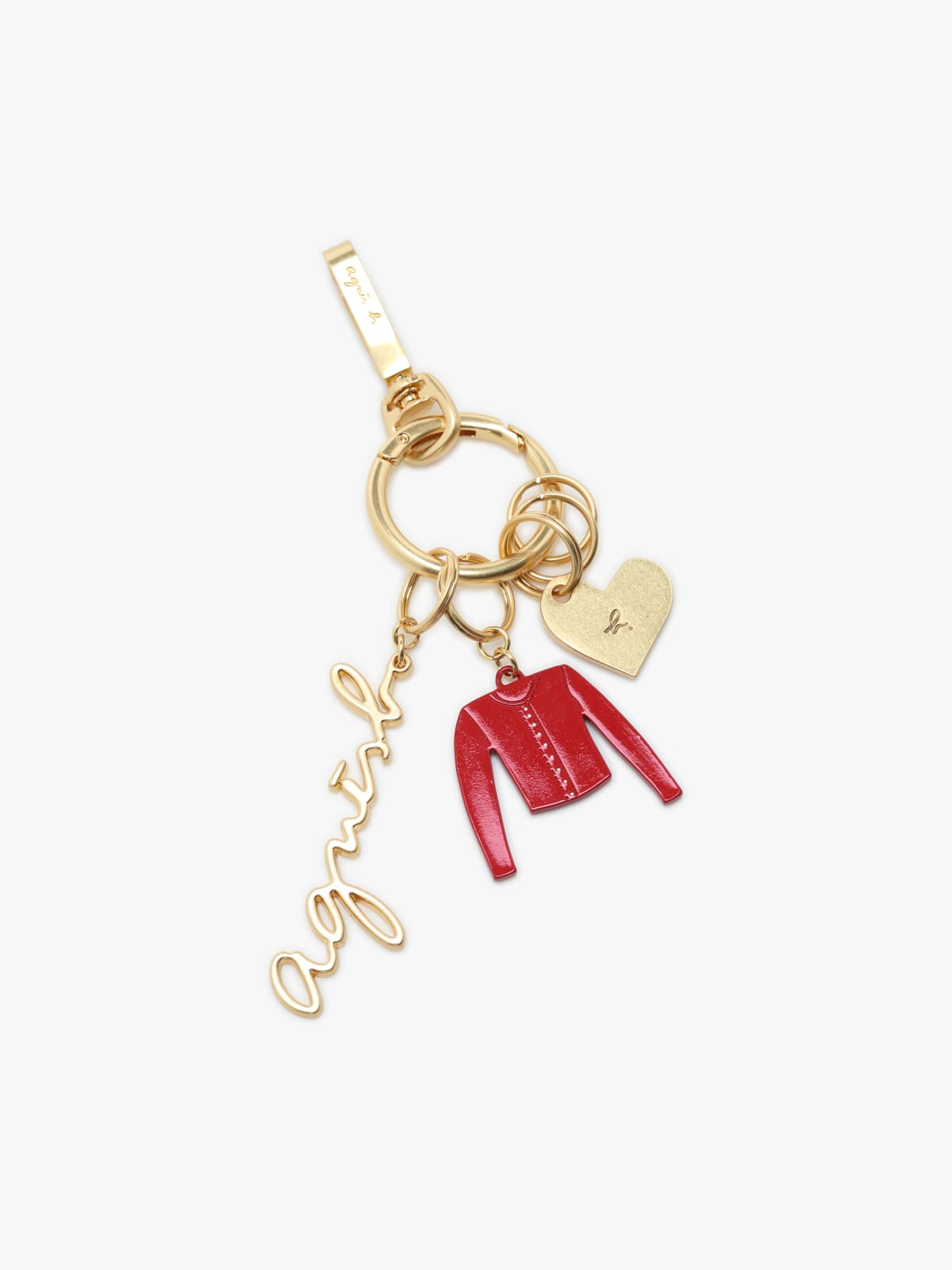 red metal keyring with logo image number 1