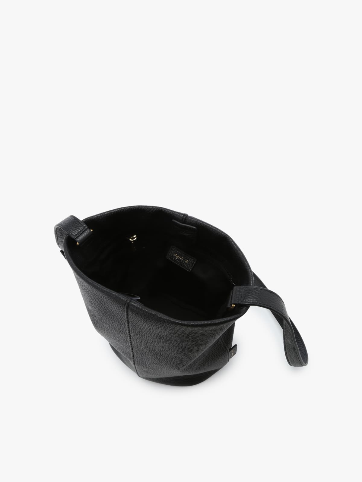 black leather shoulder bag image number 3