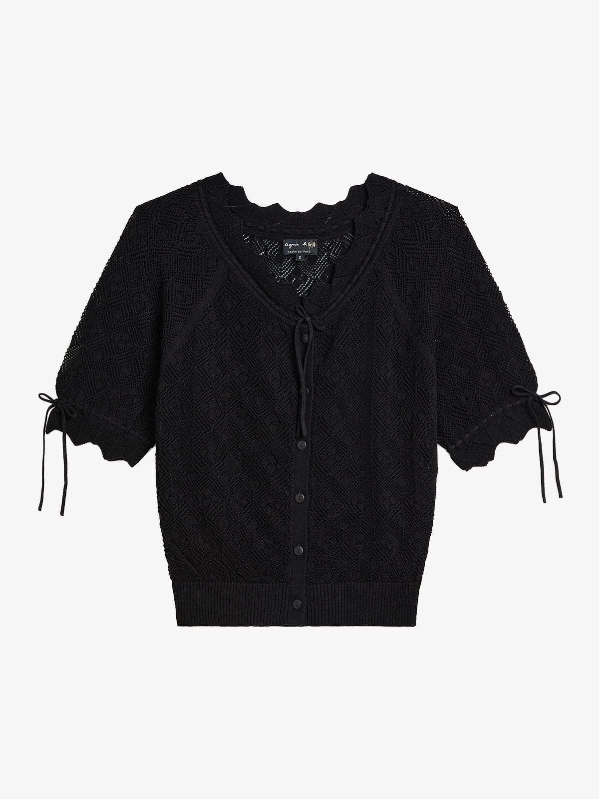 black lace knitted cardigan