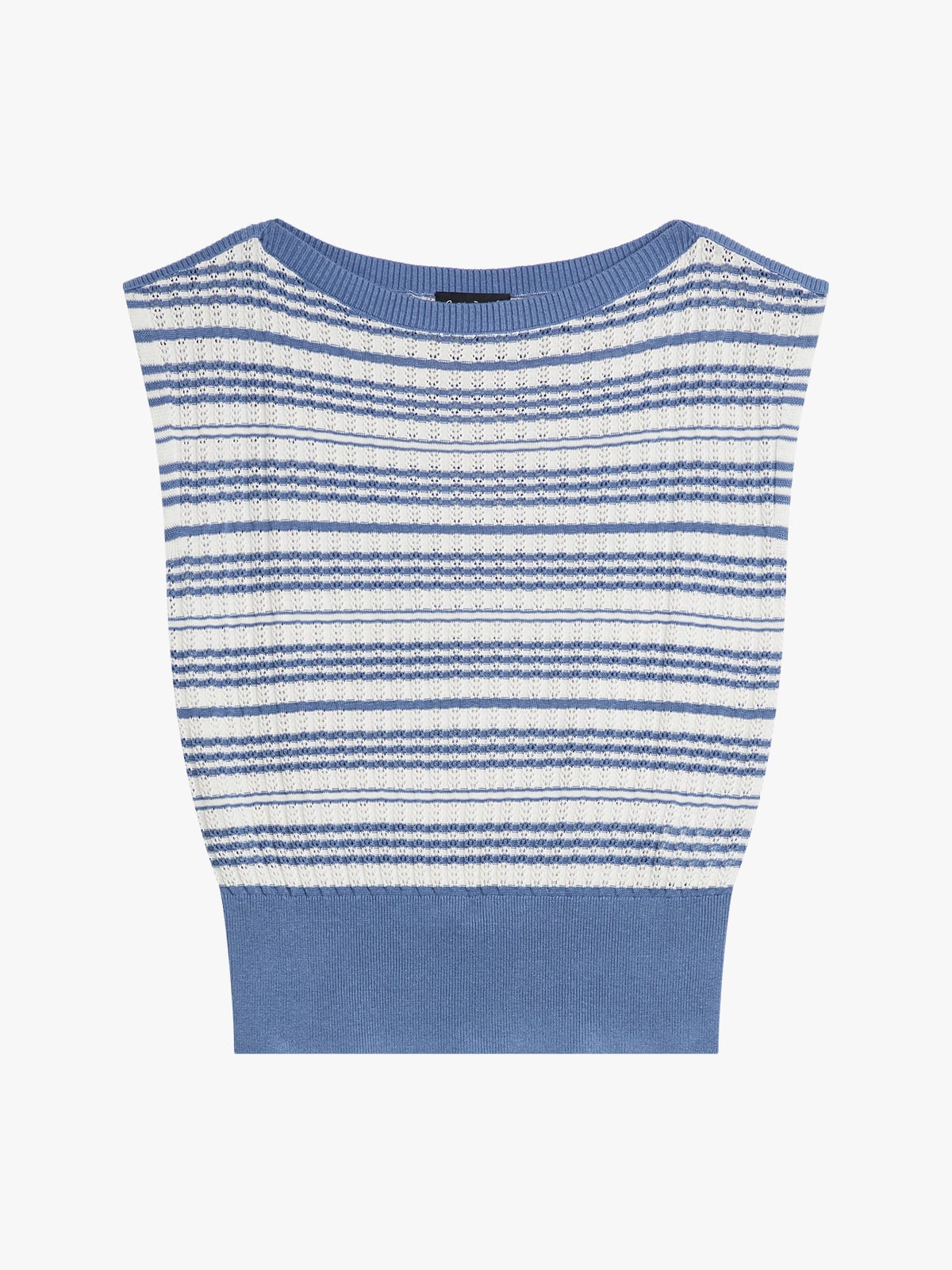 blue silk and linen striped jumper