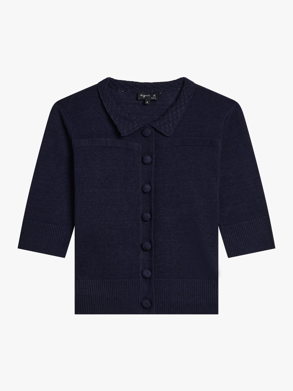 navy col cardigan