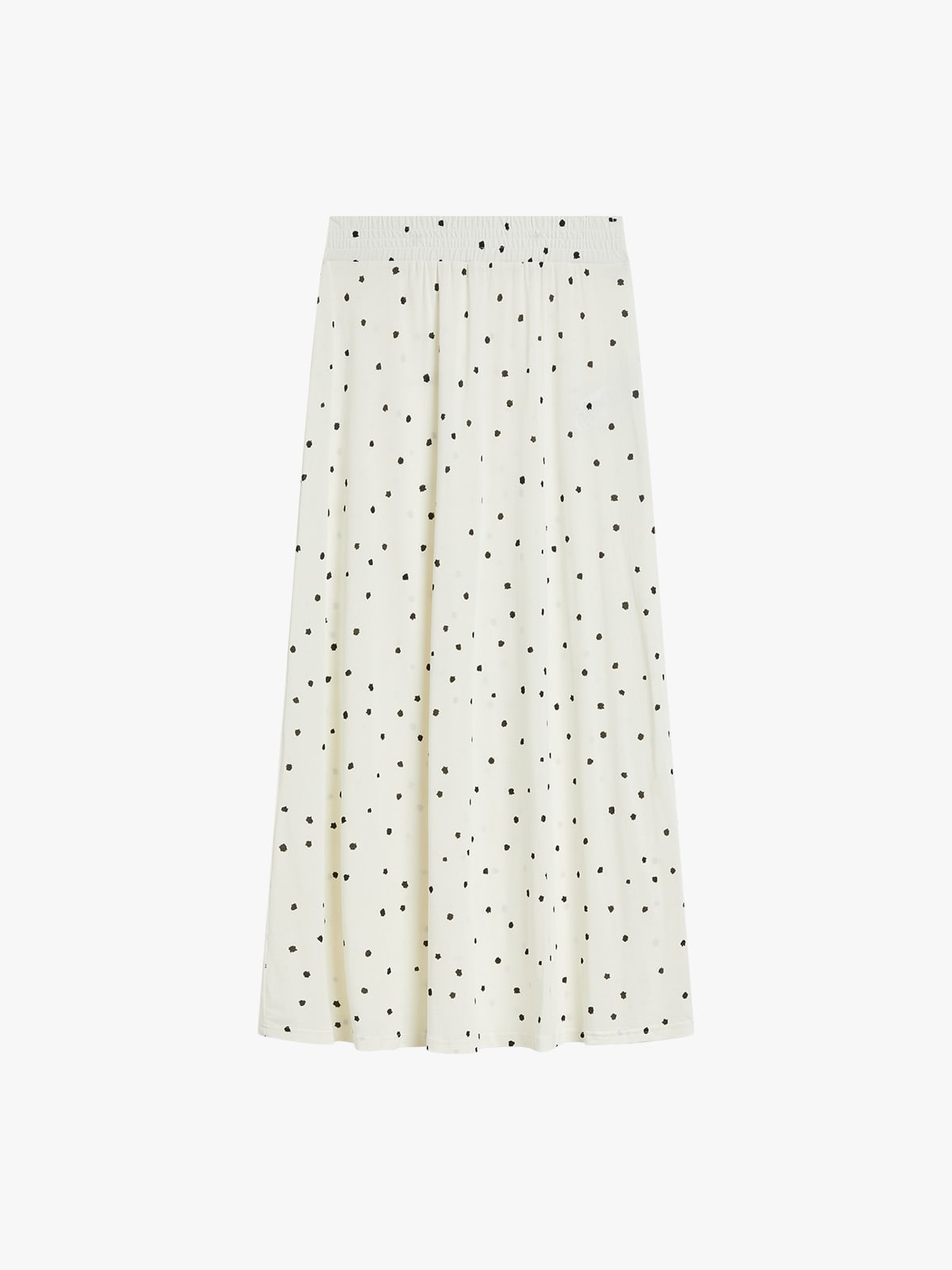 white On&eacute;lie polka-dot viscose jersey skirt