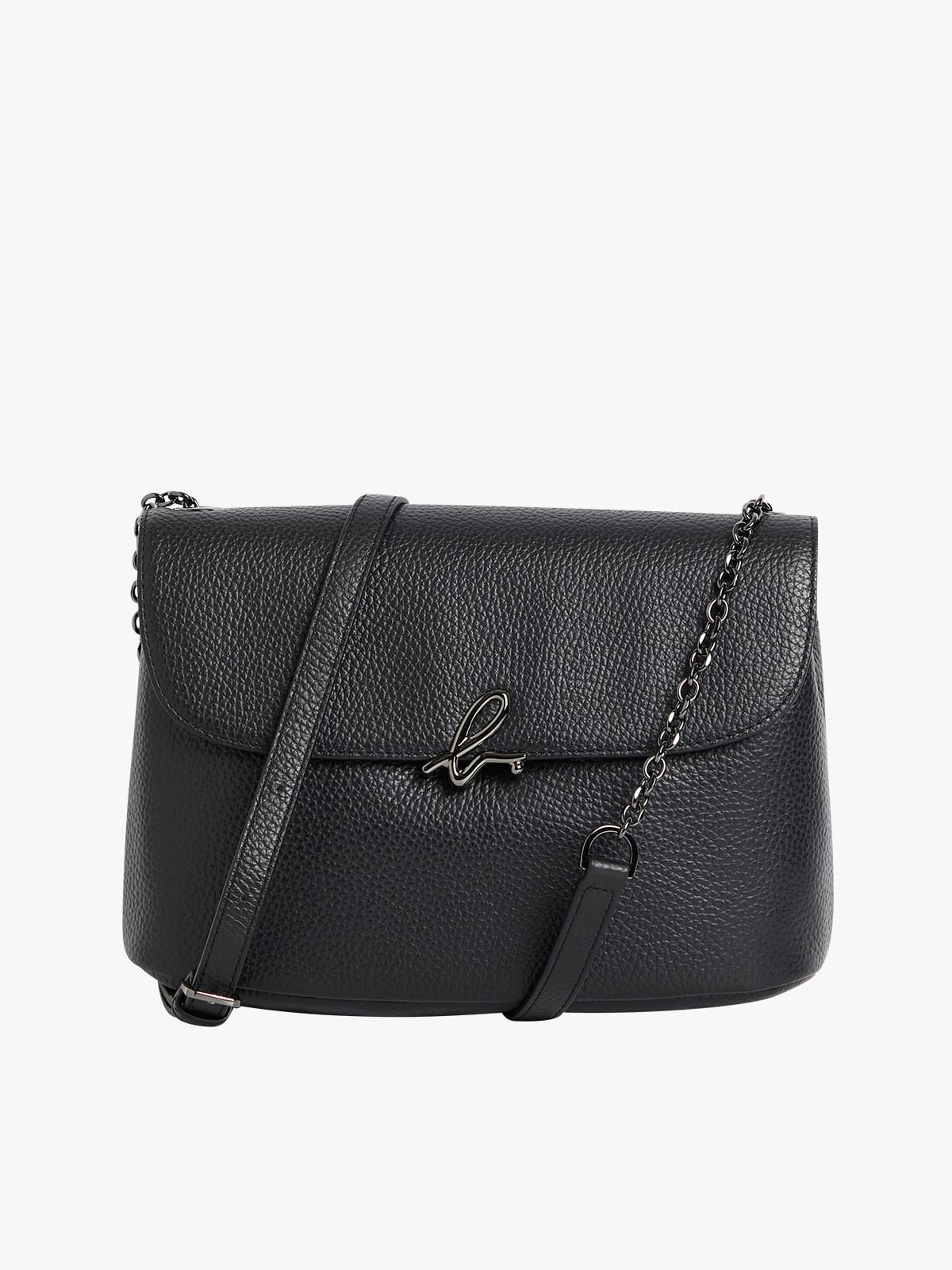black leather shoulder bag