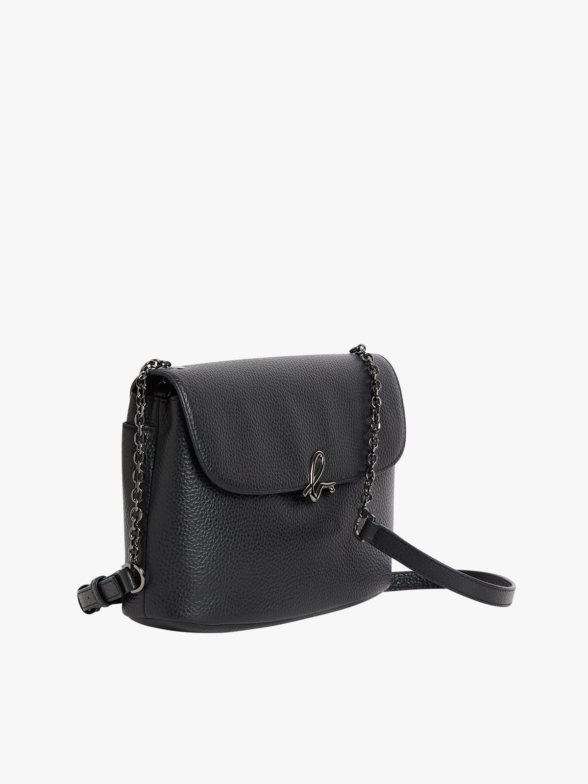 black leather shoulder bag
