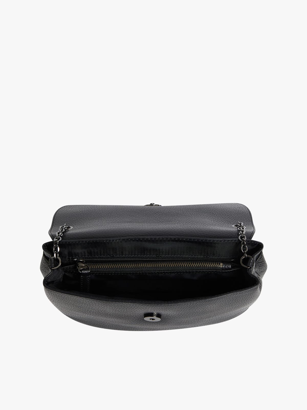 black leather shoulder bag image number 3