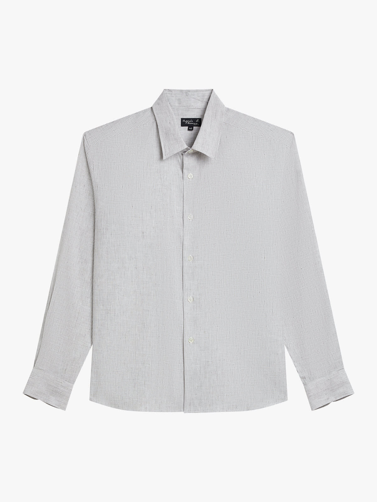 grey Andy shirt in striped cotton and linen