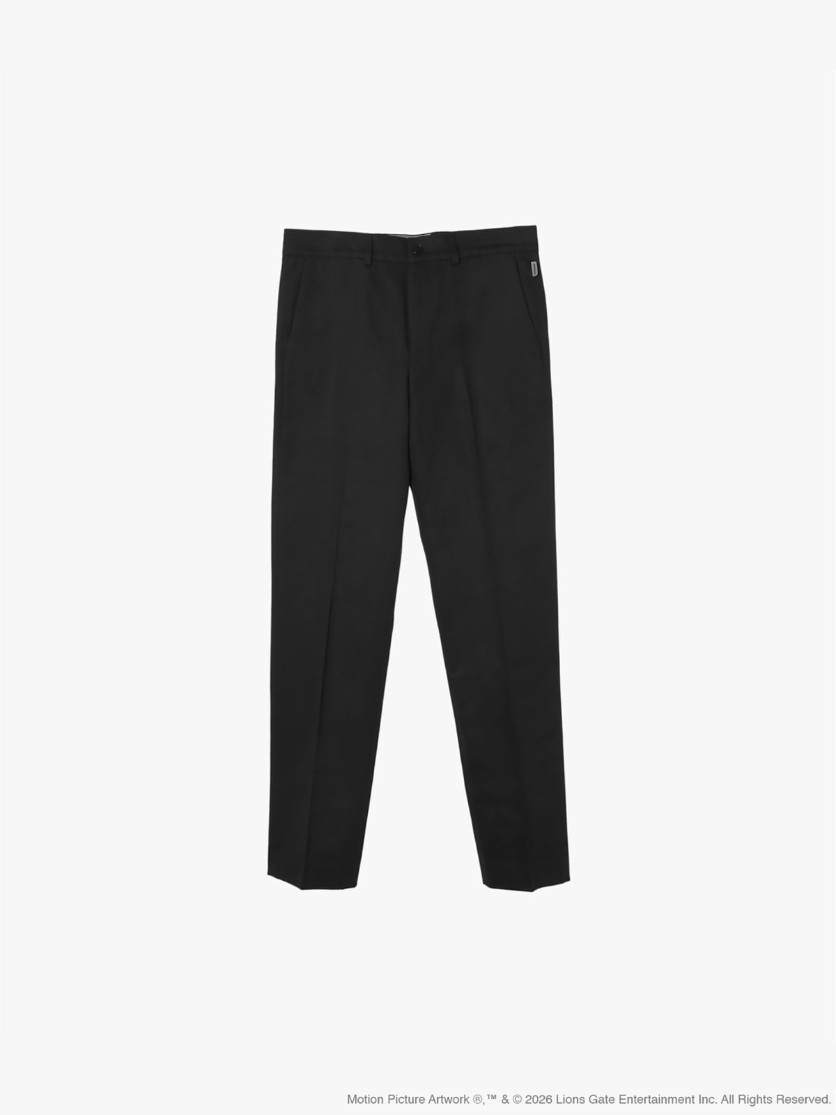 pantalon droit en coton noir