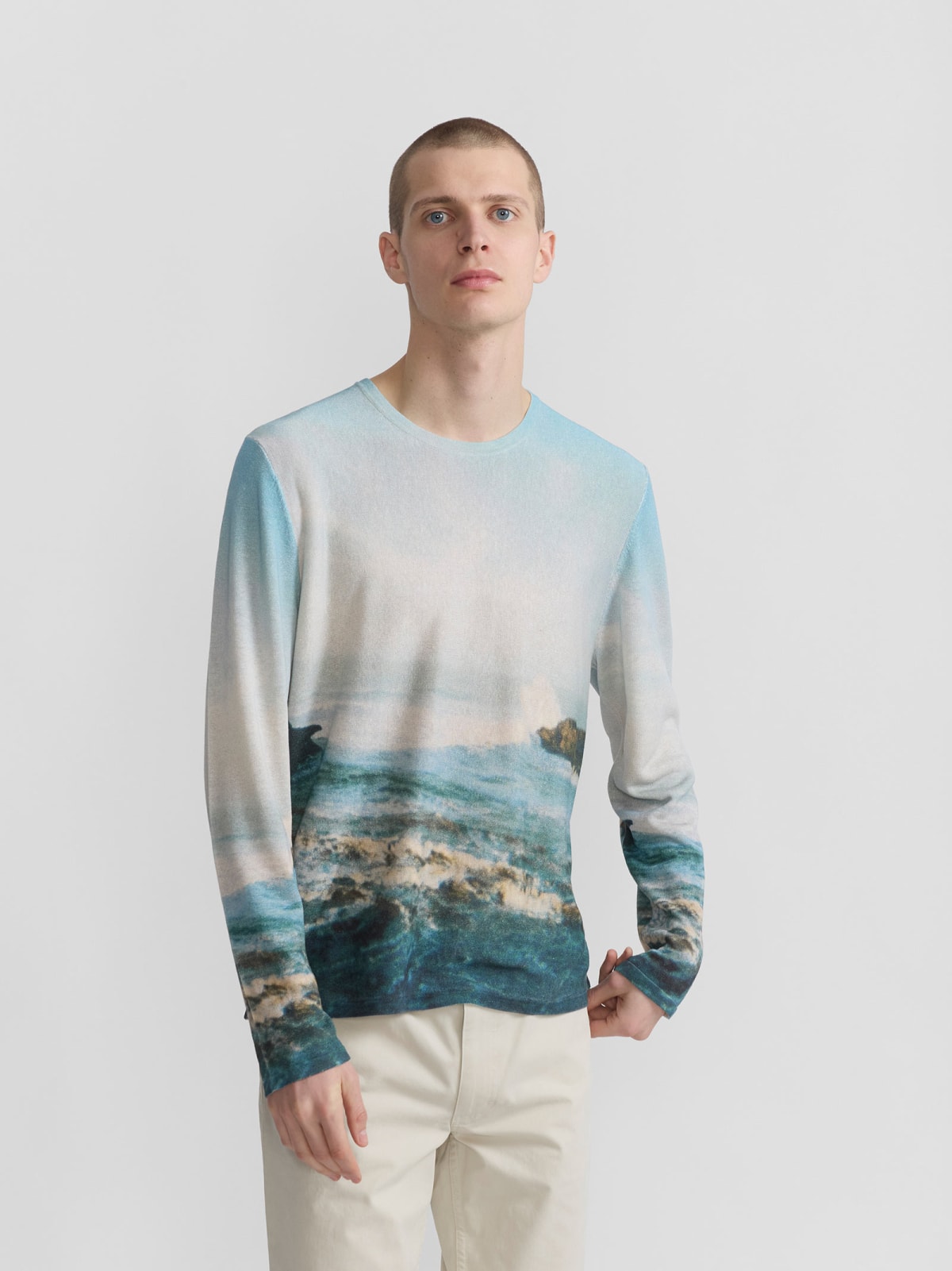 Mer silk and linen jumper