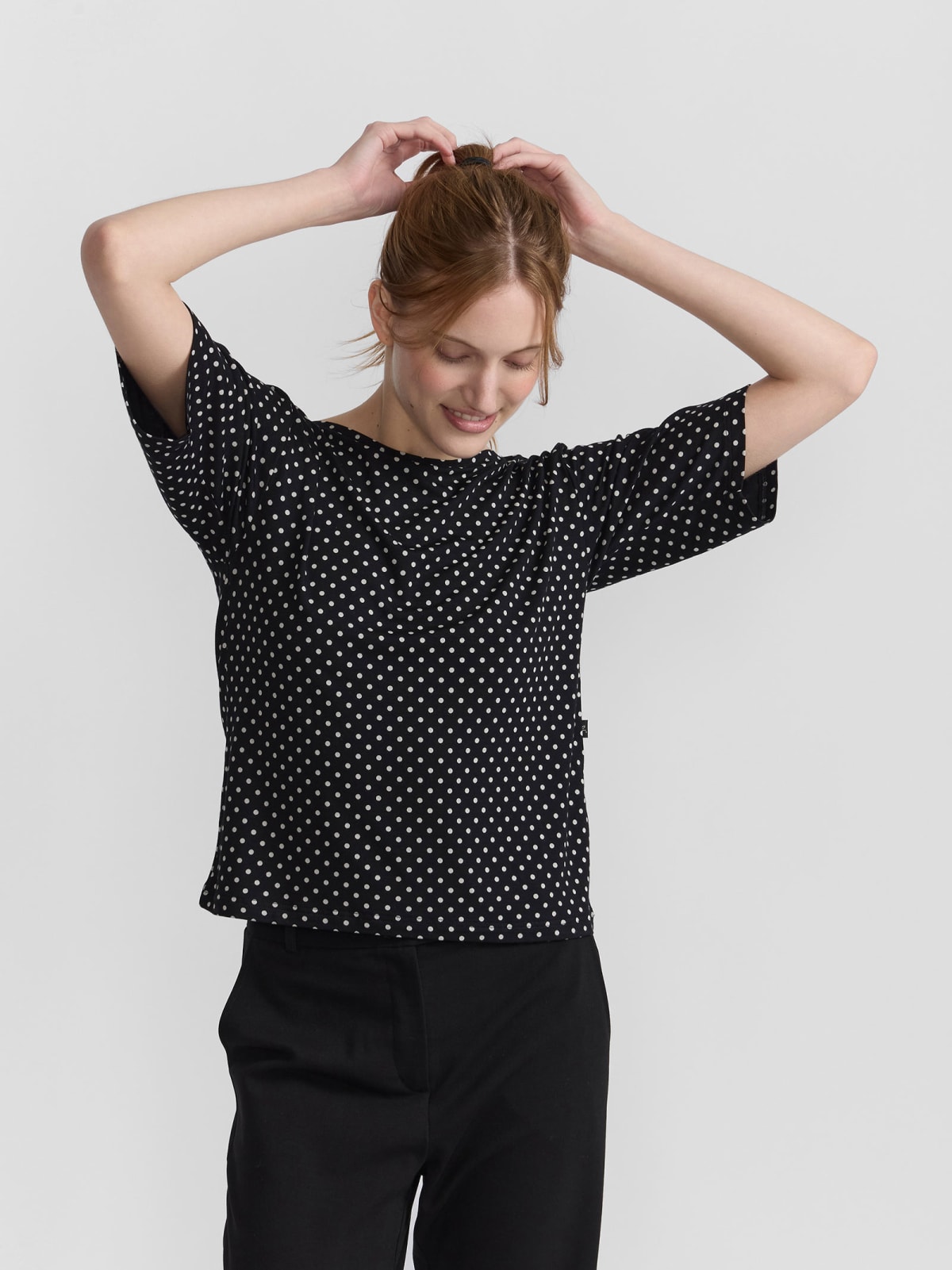black Ocean t-shirt in polka dot jersey 
