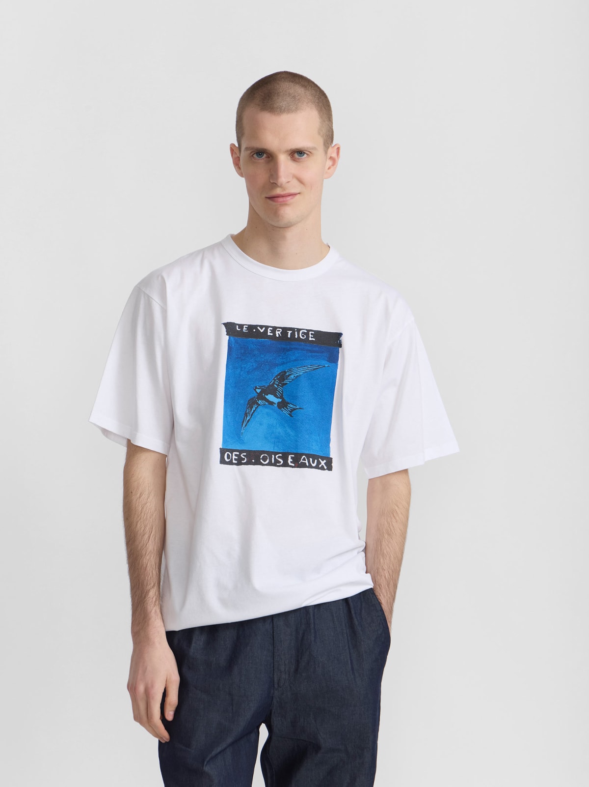 white cotton jersey t-shirt by artist P.P.