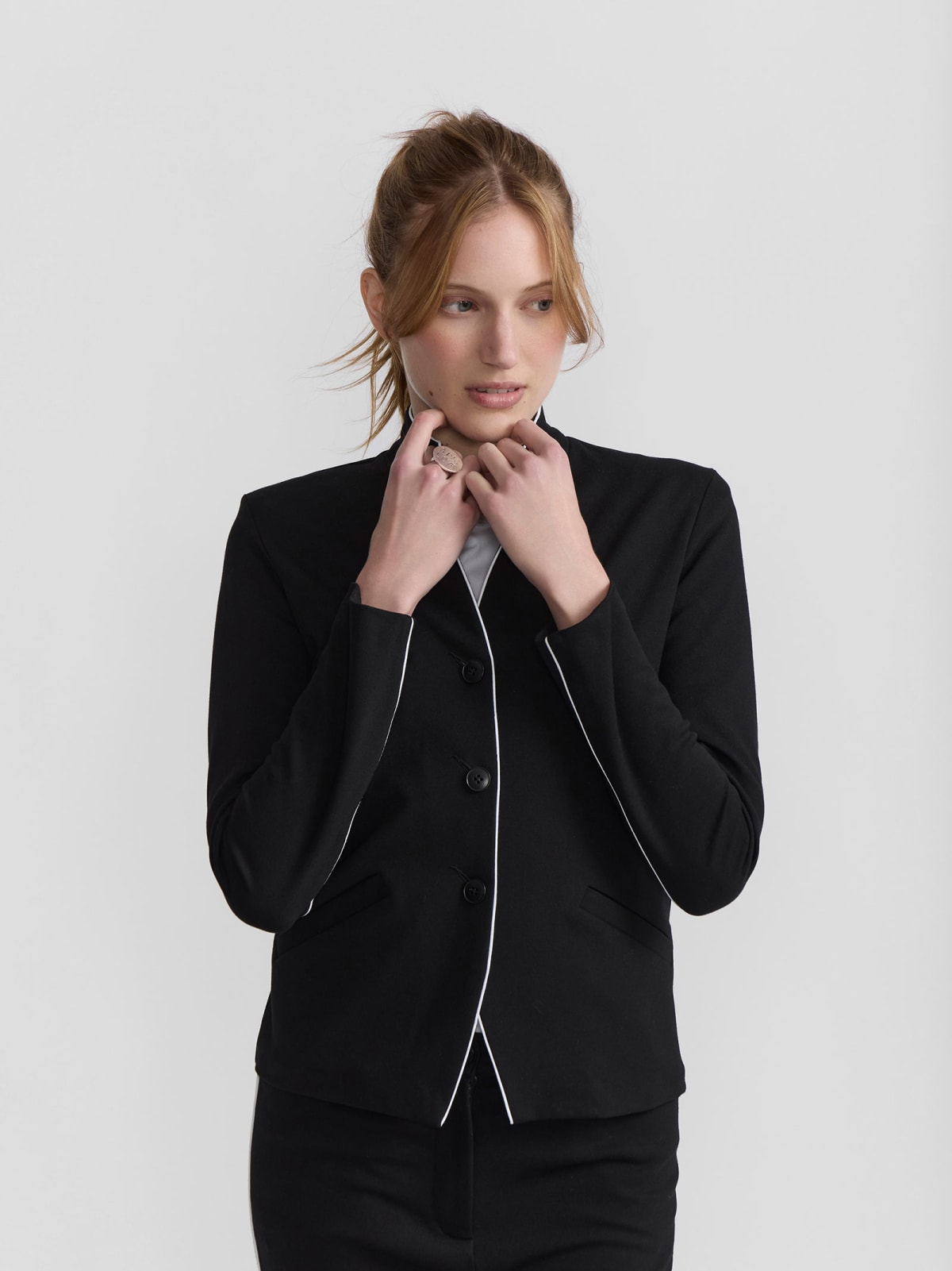 black Fran&ccedil;ois viscose jersey jacket