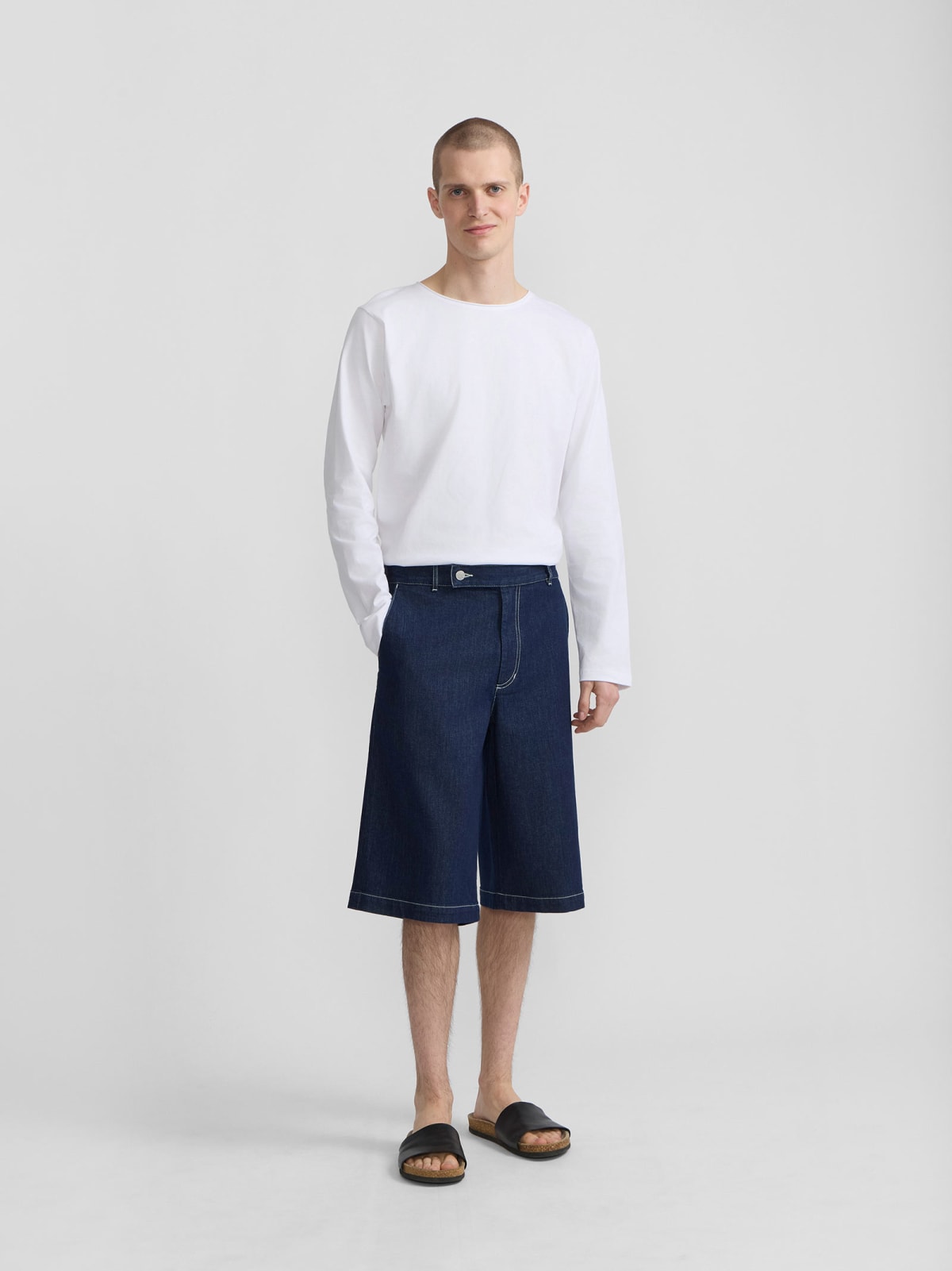 blue Hyogo cotton bermuda shorts