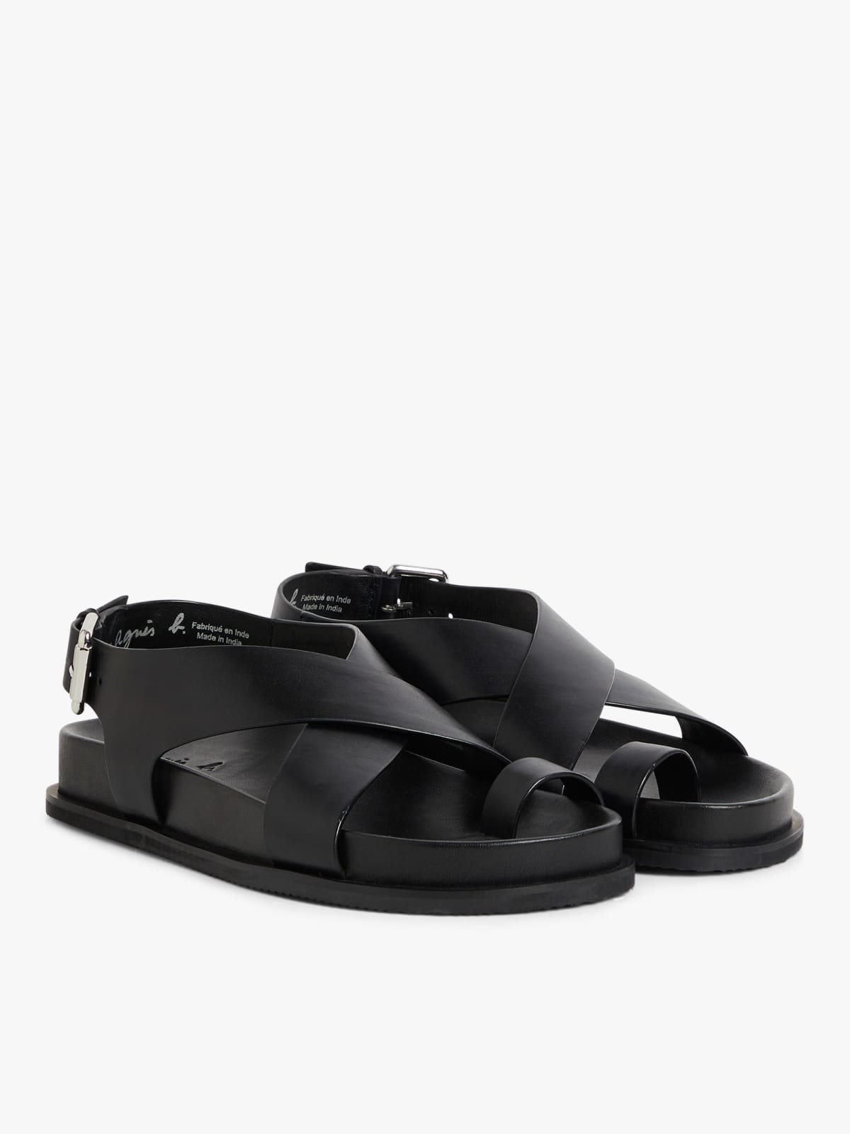 black Yela cowhide sandals