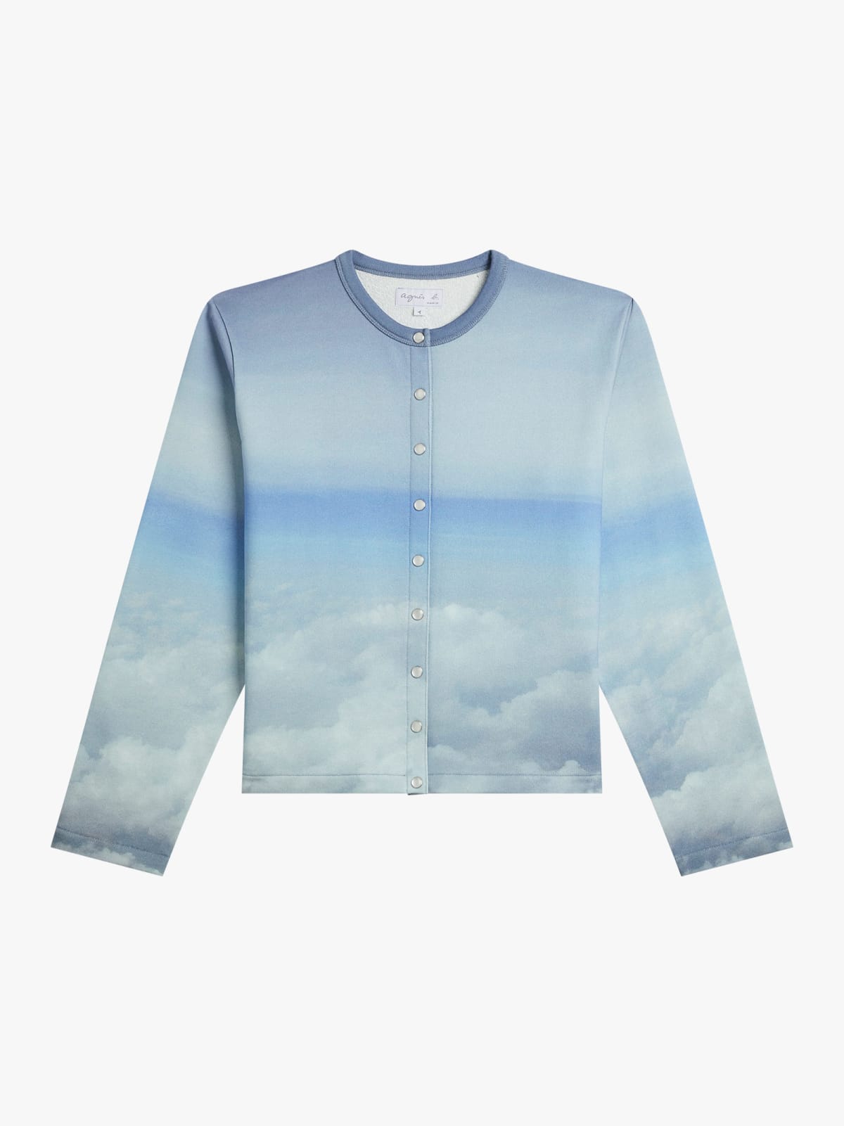 Moins de Pressions cardigan printed with digital photo by agn&egrave;s b.