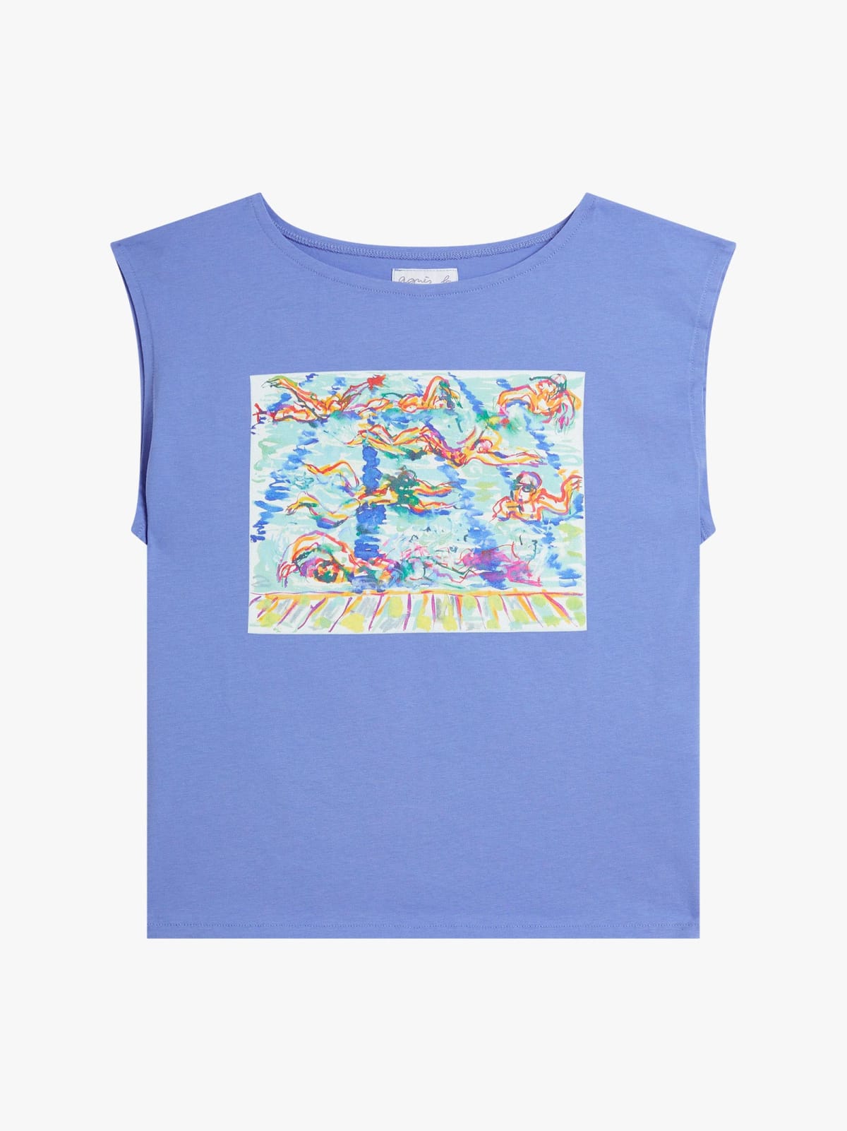 blue Colisee cotton jersey t-shirt by artist Bangala