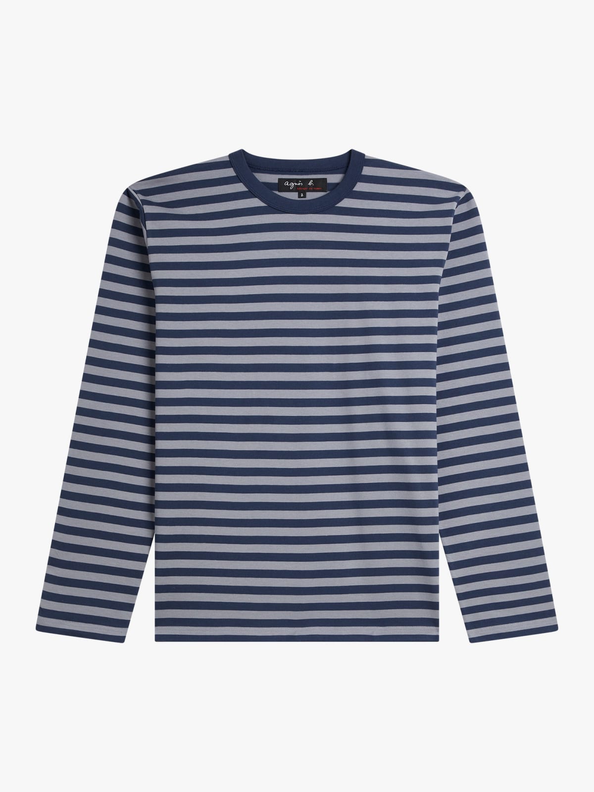 grey and blue cotton jersey striped Mark t-shirt