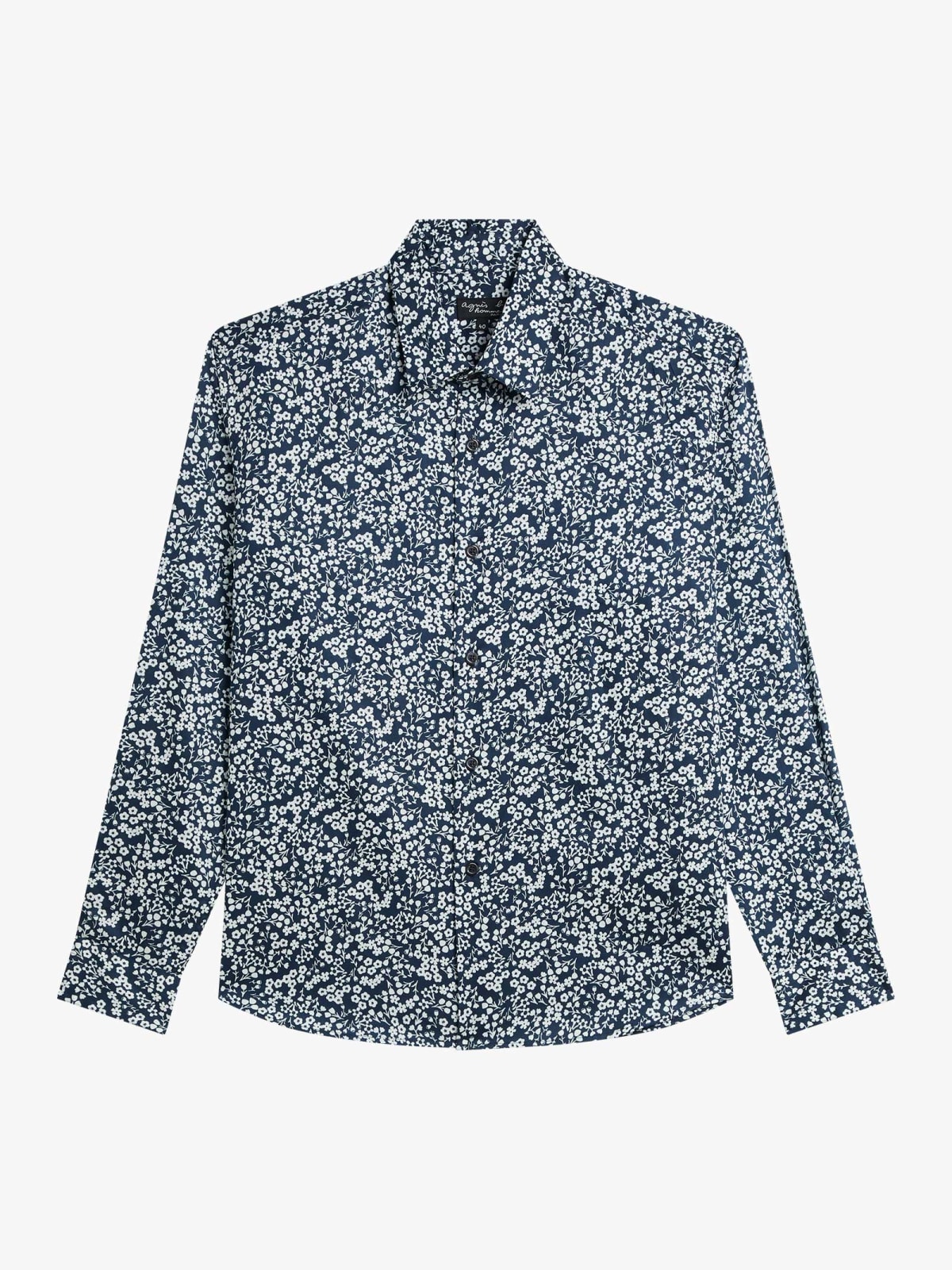 blue Andy cotton floral print shirt