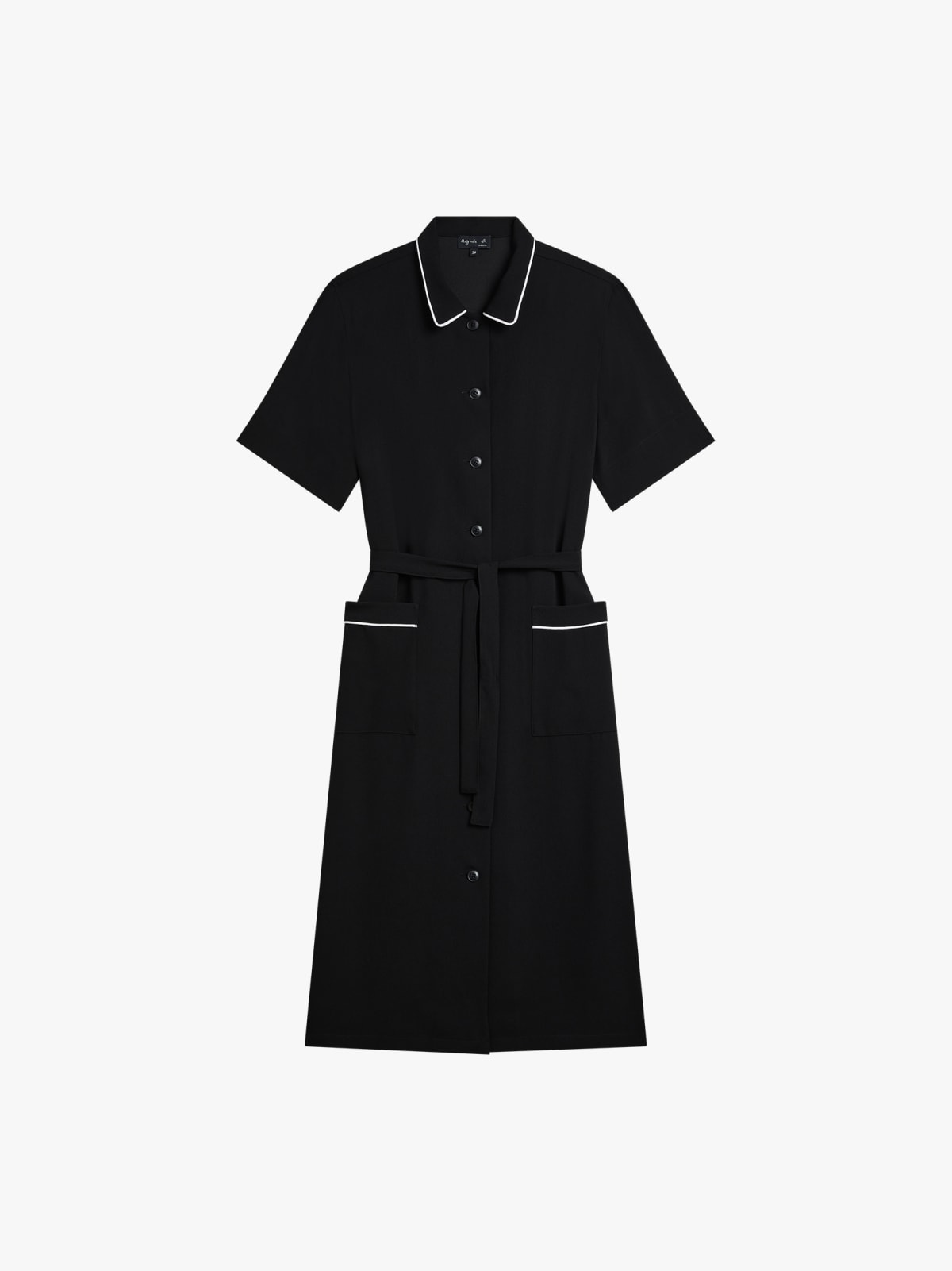 black polyester dress