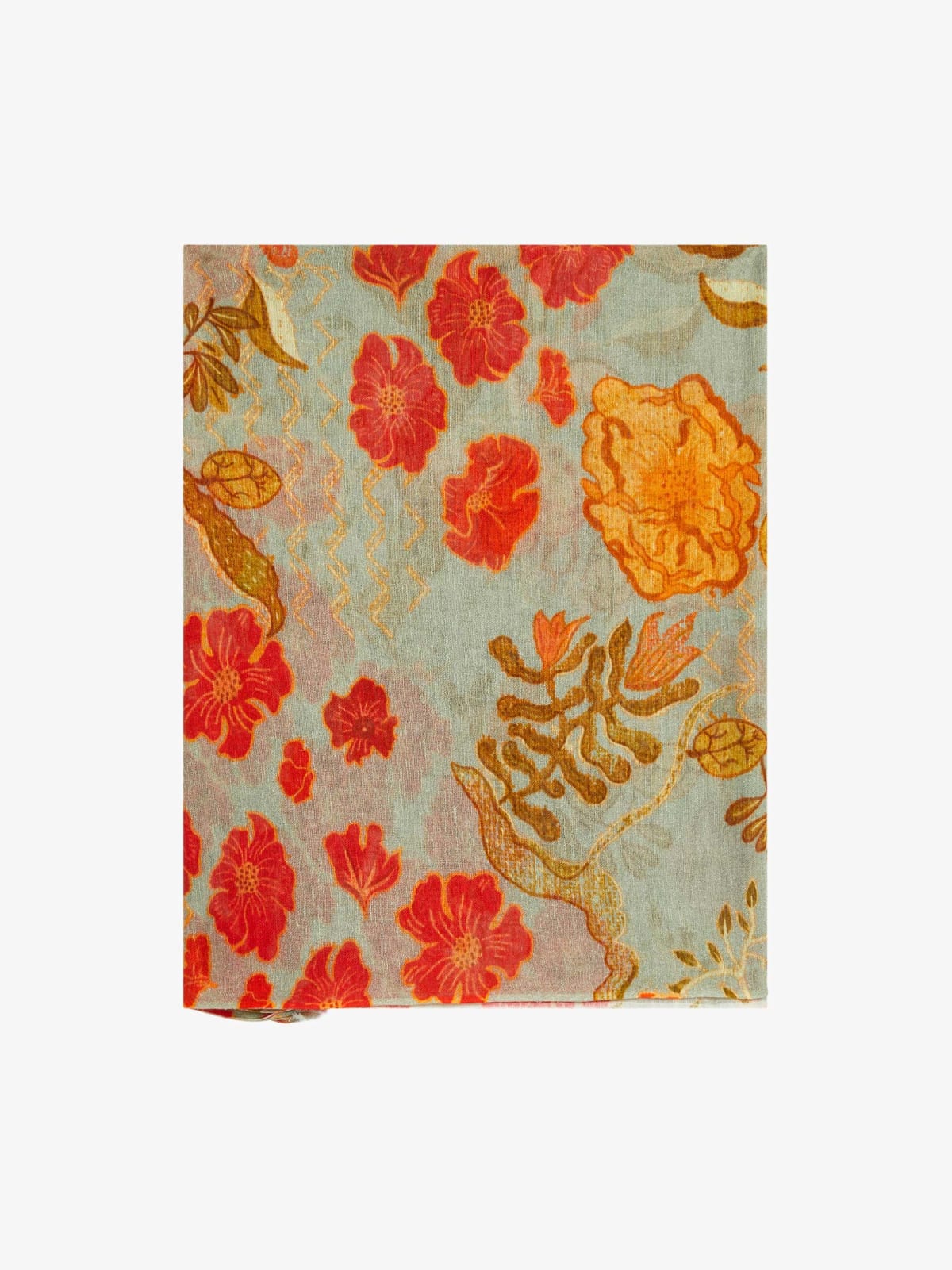 green Karine lyocell and cotton scarf