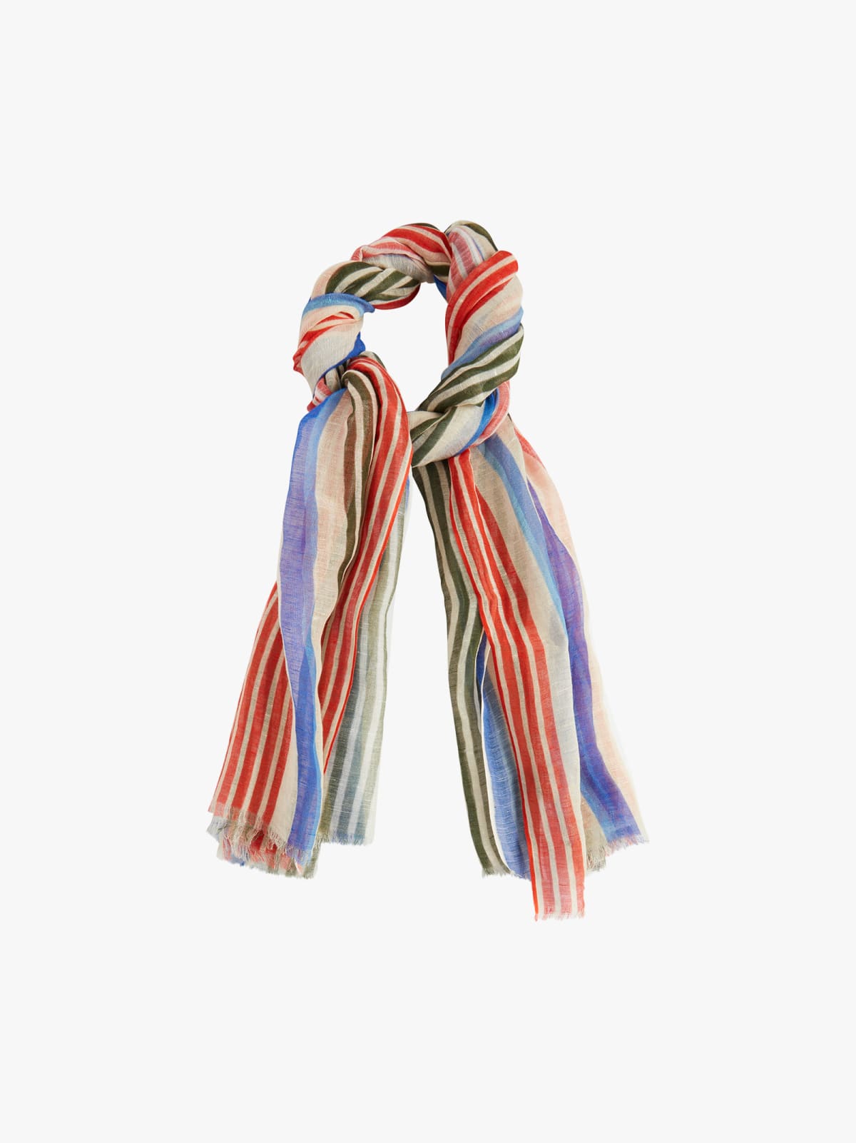 multicolour Meri linen scarf