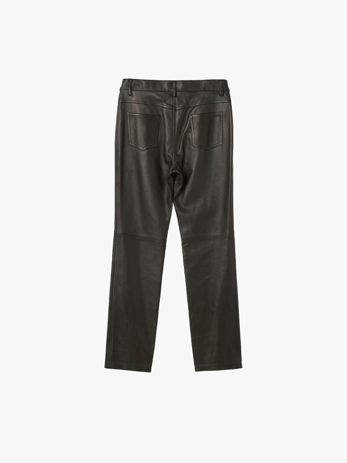 pantalon slim Hina noir en cuir souple