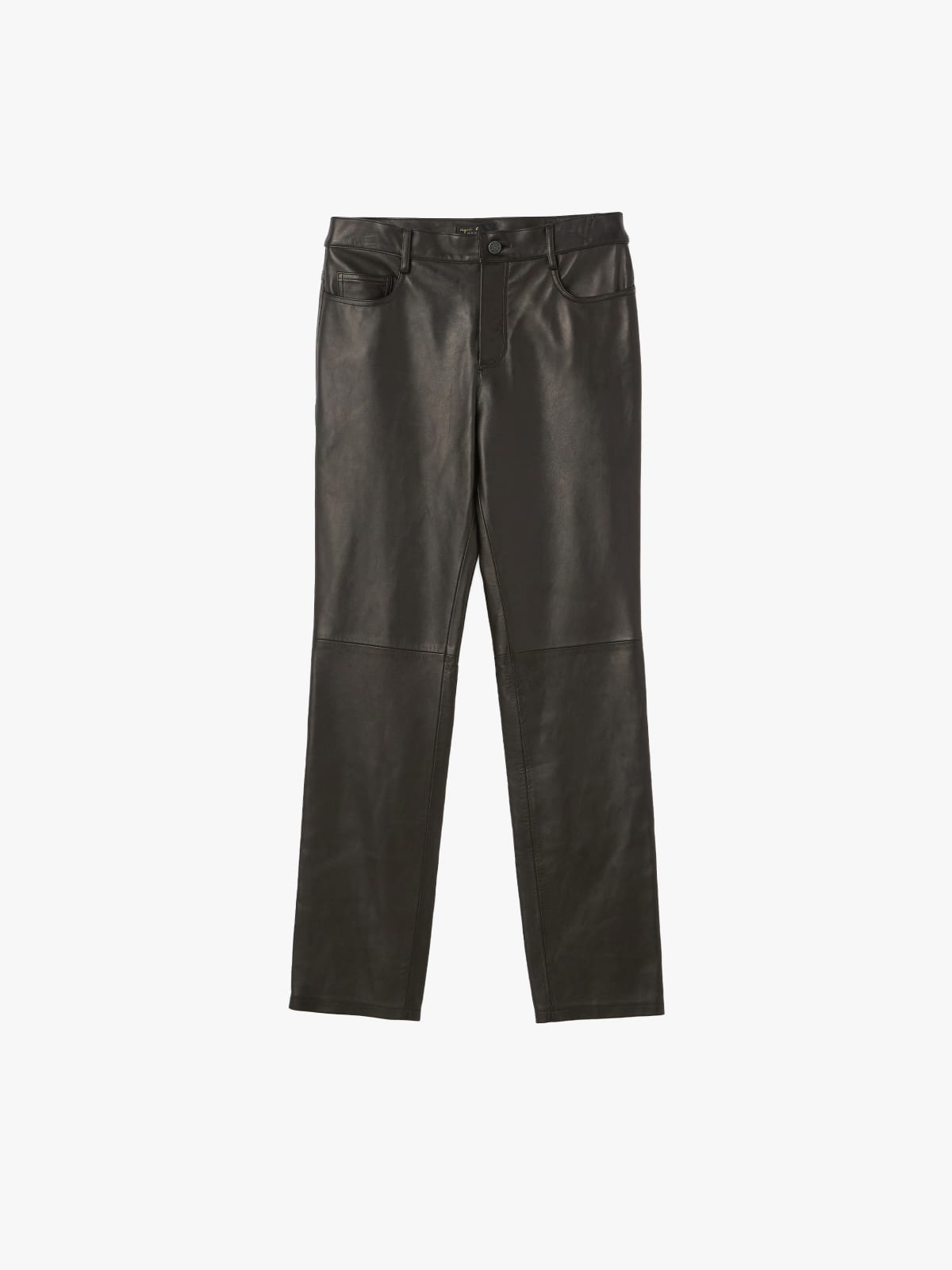 pantalon slim Hina noir en cuir souple