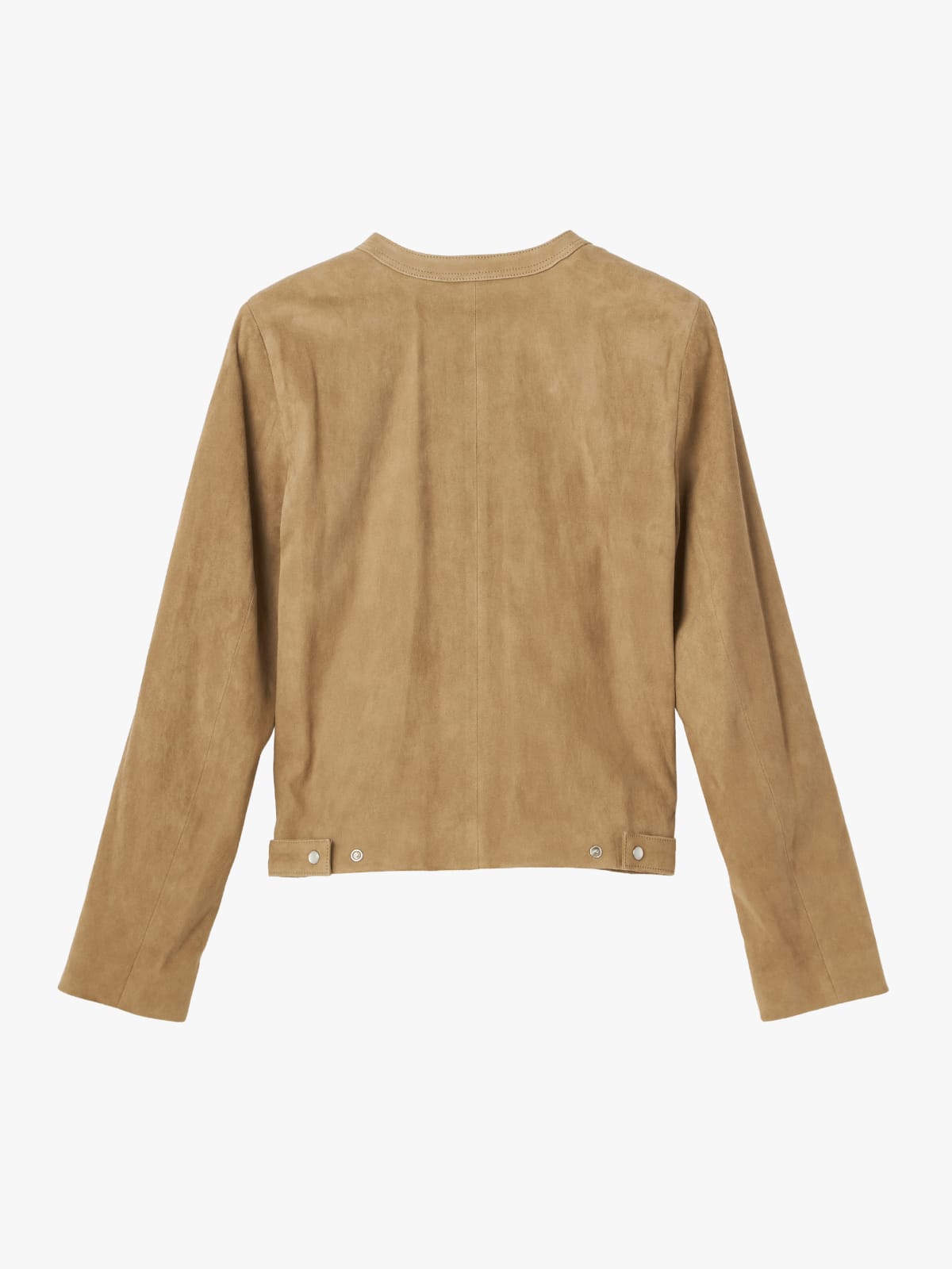 beige cardigan in stretch lambskin suede