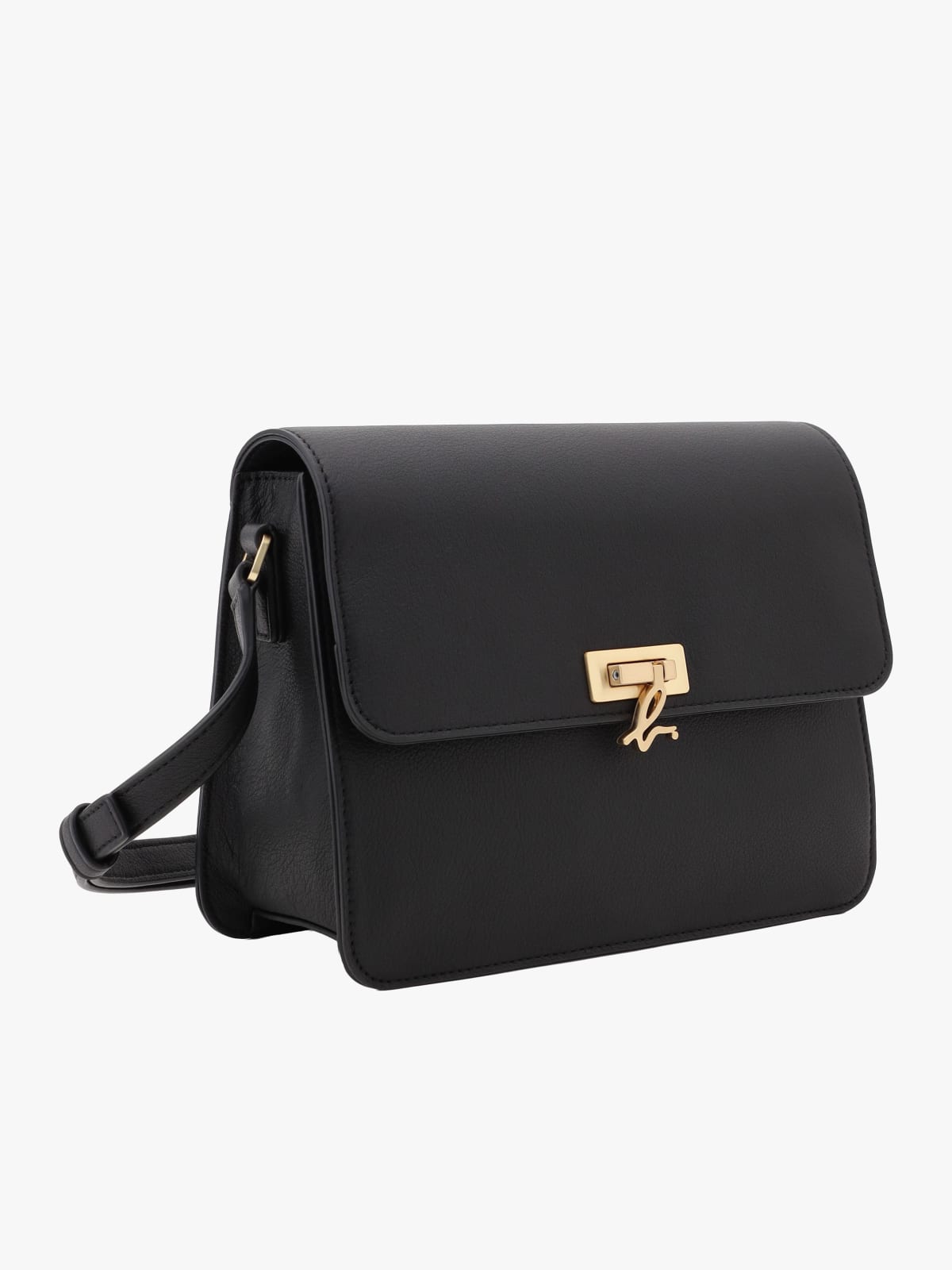 sac bandouli&egrave;re en cuir noir image number 2